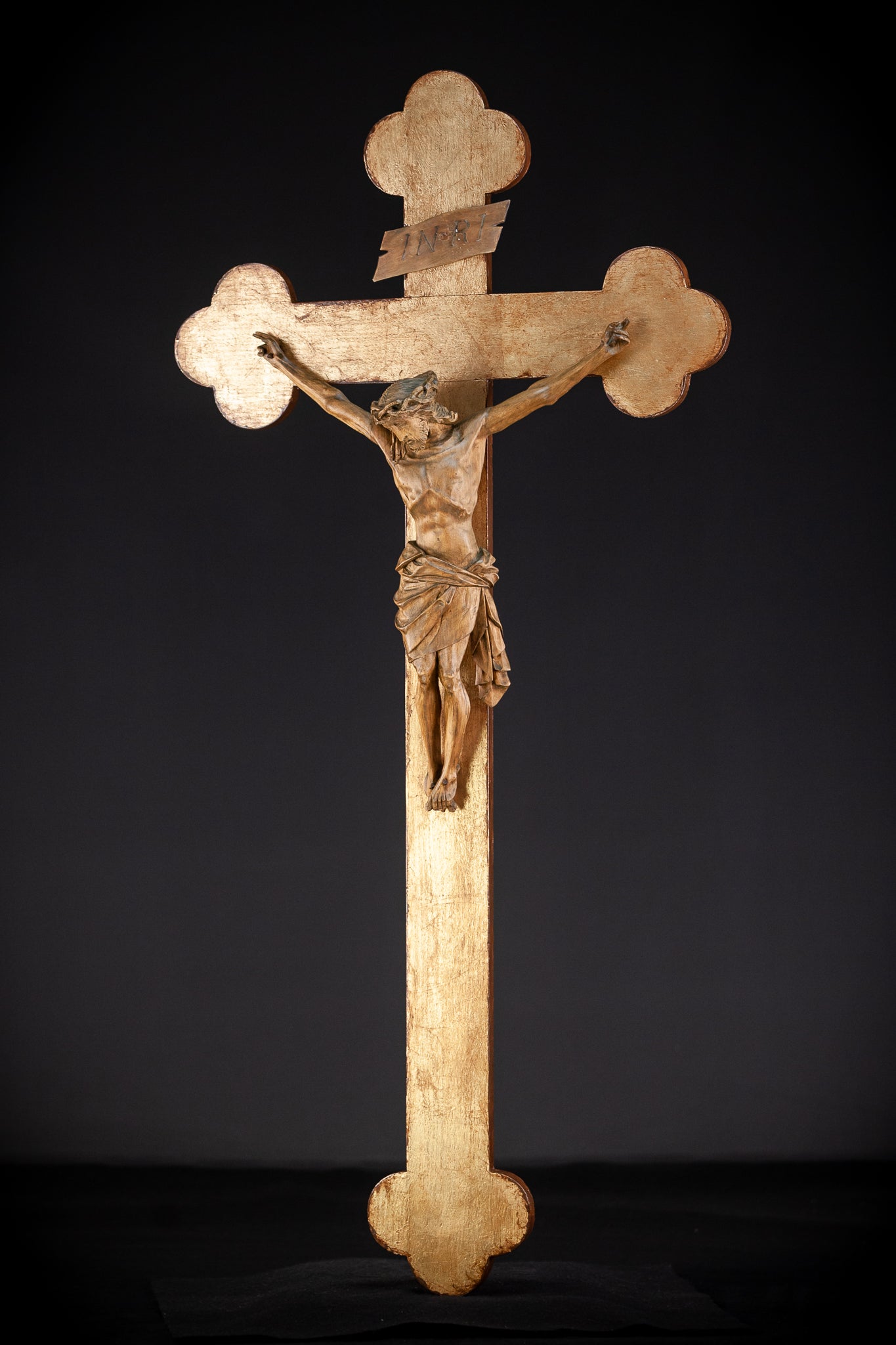 Crucifix Wall | Gilded Wood | 1800s Antique | 33.5" / 85 cm
