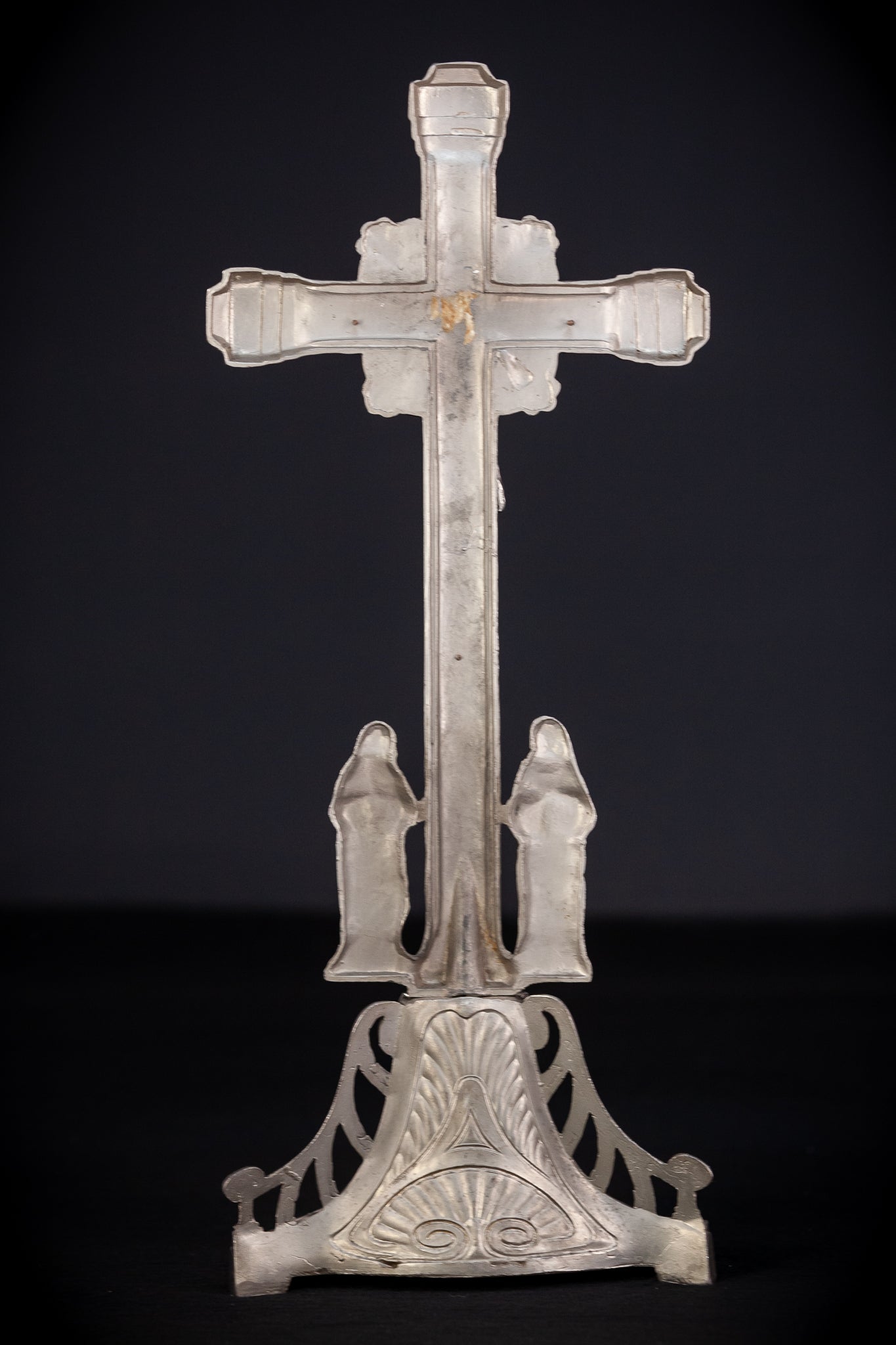 Altar Crucifix | Silvered Metal  | 16.1”