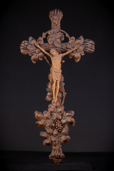 Wall Crucifix | Antique Wooden Church Cross 30" / 76 cm