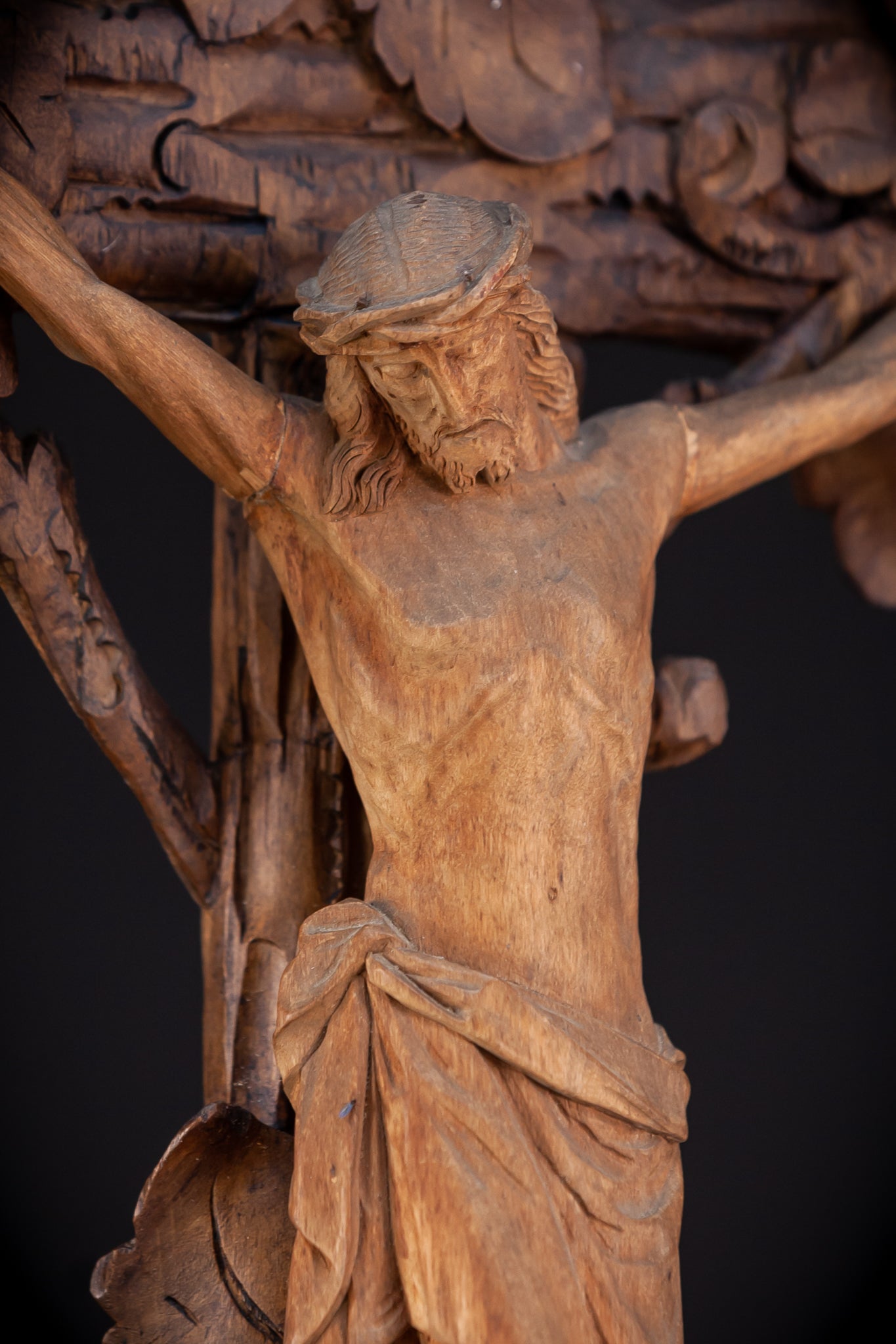 Wall Crucifix | Antique Wooden Church Cross 30" / 76 cm