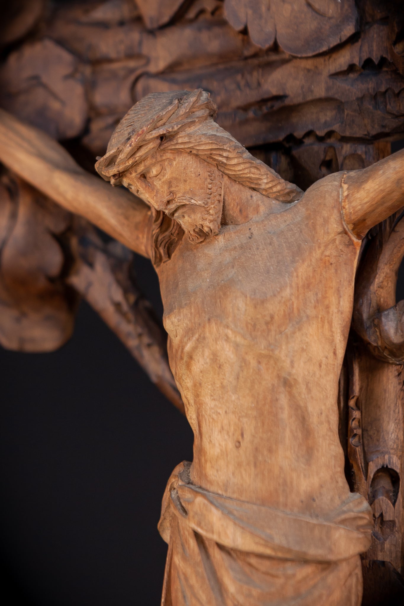 Wall Crucifix | Antique Wooden Church Cross 30" / 76 cm