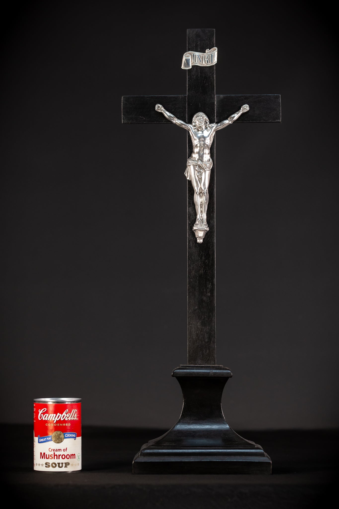 Altar Crucifix | Solid Silver Corpus Christi | 1800s | 25" / 63.5 cm