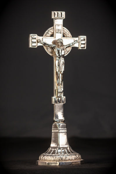  Altar Crucifix | Silvered Metal  | 14”