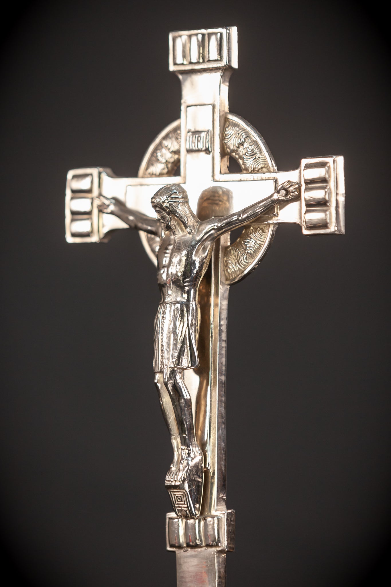 Altar Crucifix | Silvered Metal  | 14”