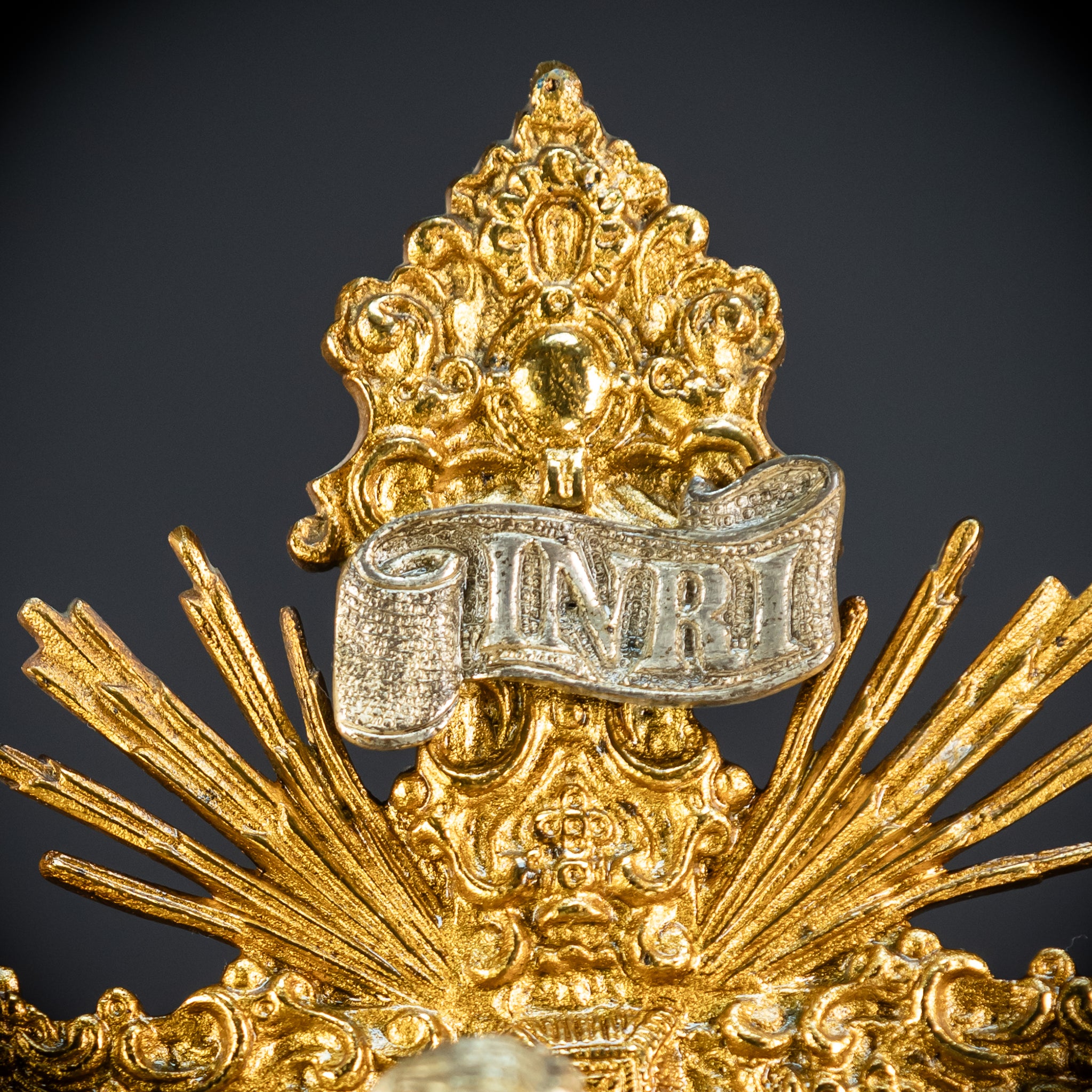 Crucifix Altar | French 1700s Gilded Bronze | 19.7"