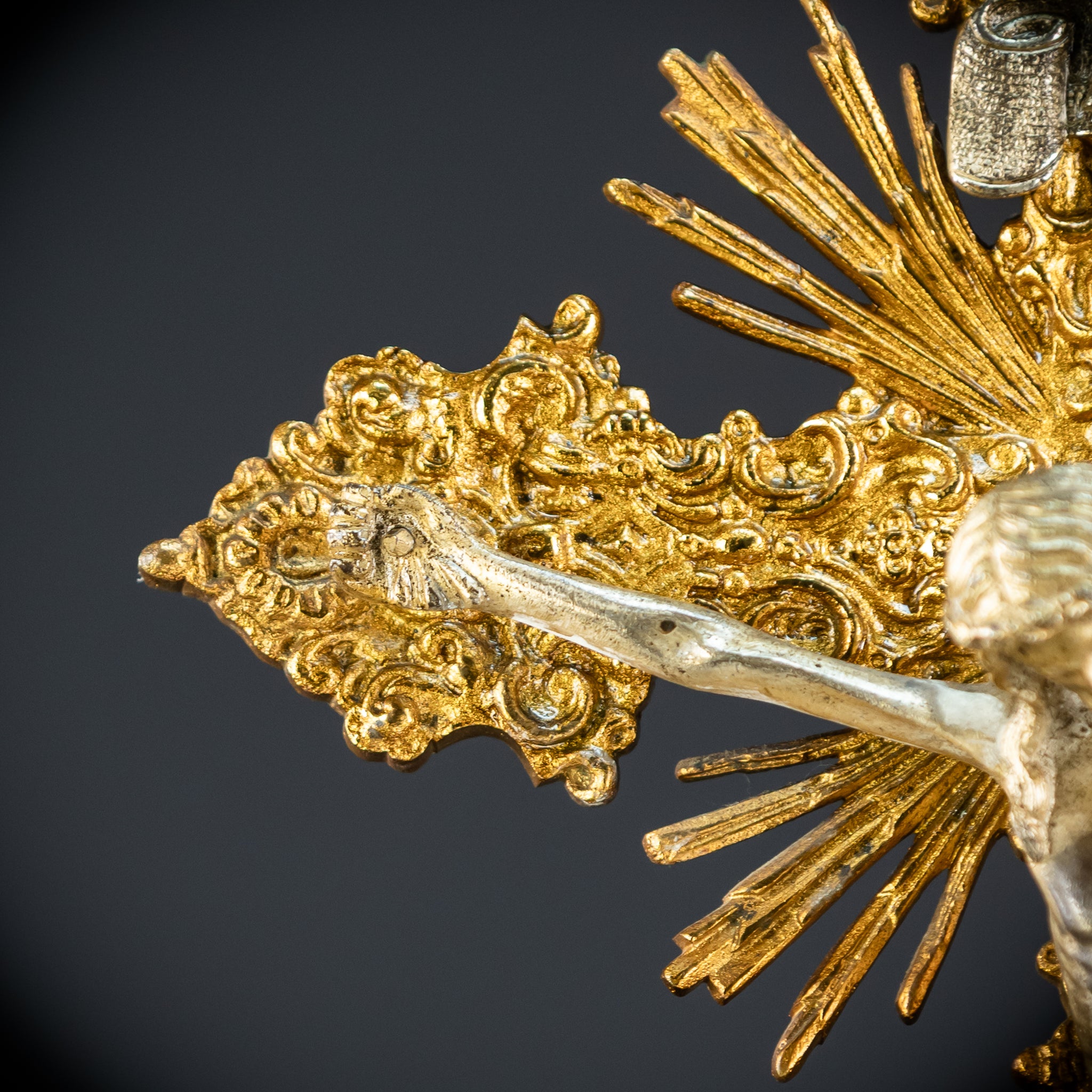 Crucifix Altar | French 1700s Gilded Bronze | 19.7"