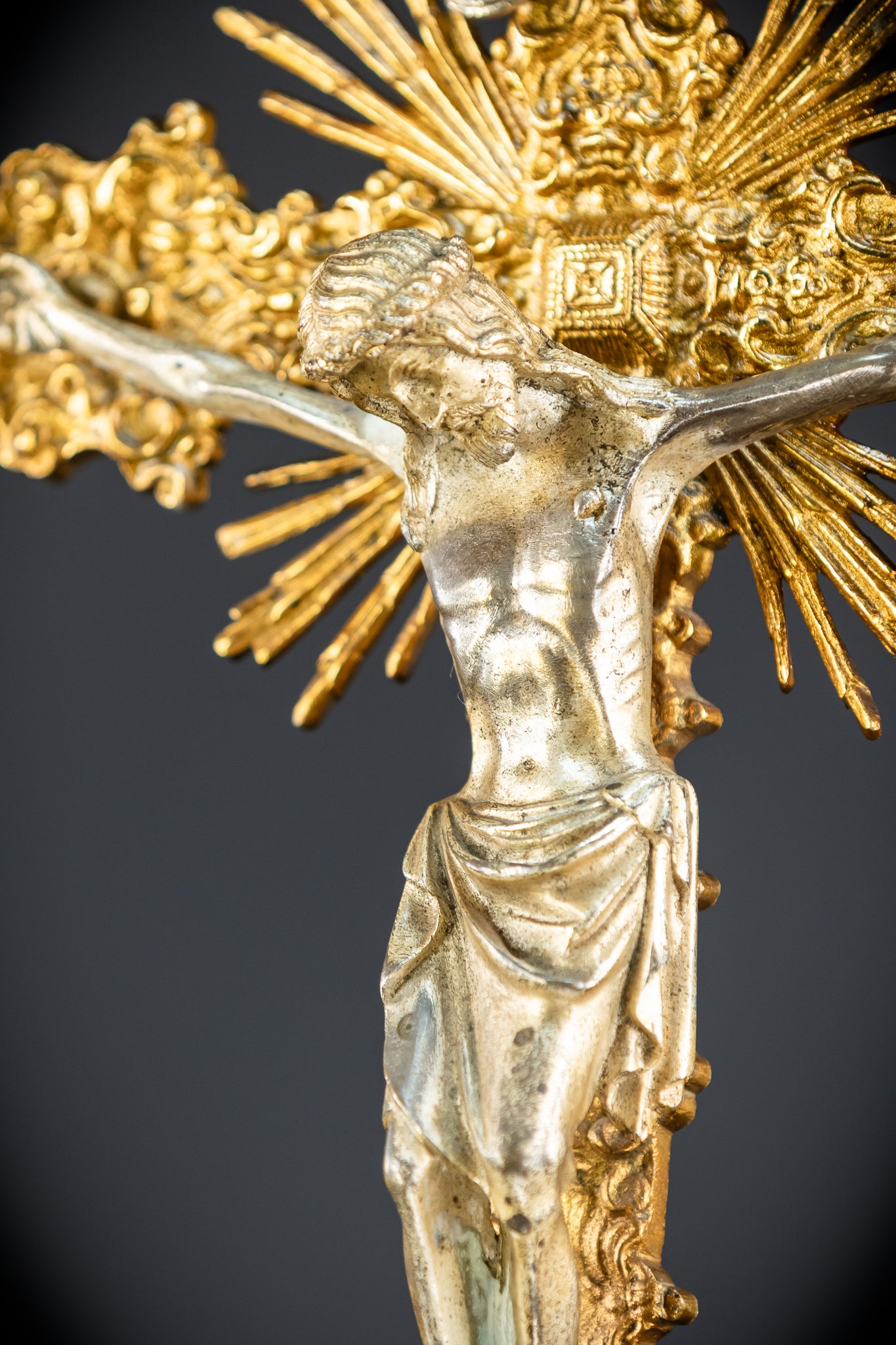 Crucifix Altar | French 1700s Gilded Bronze | 19.7"