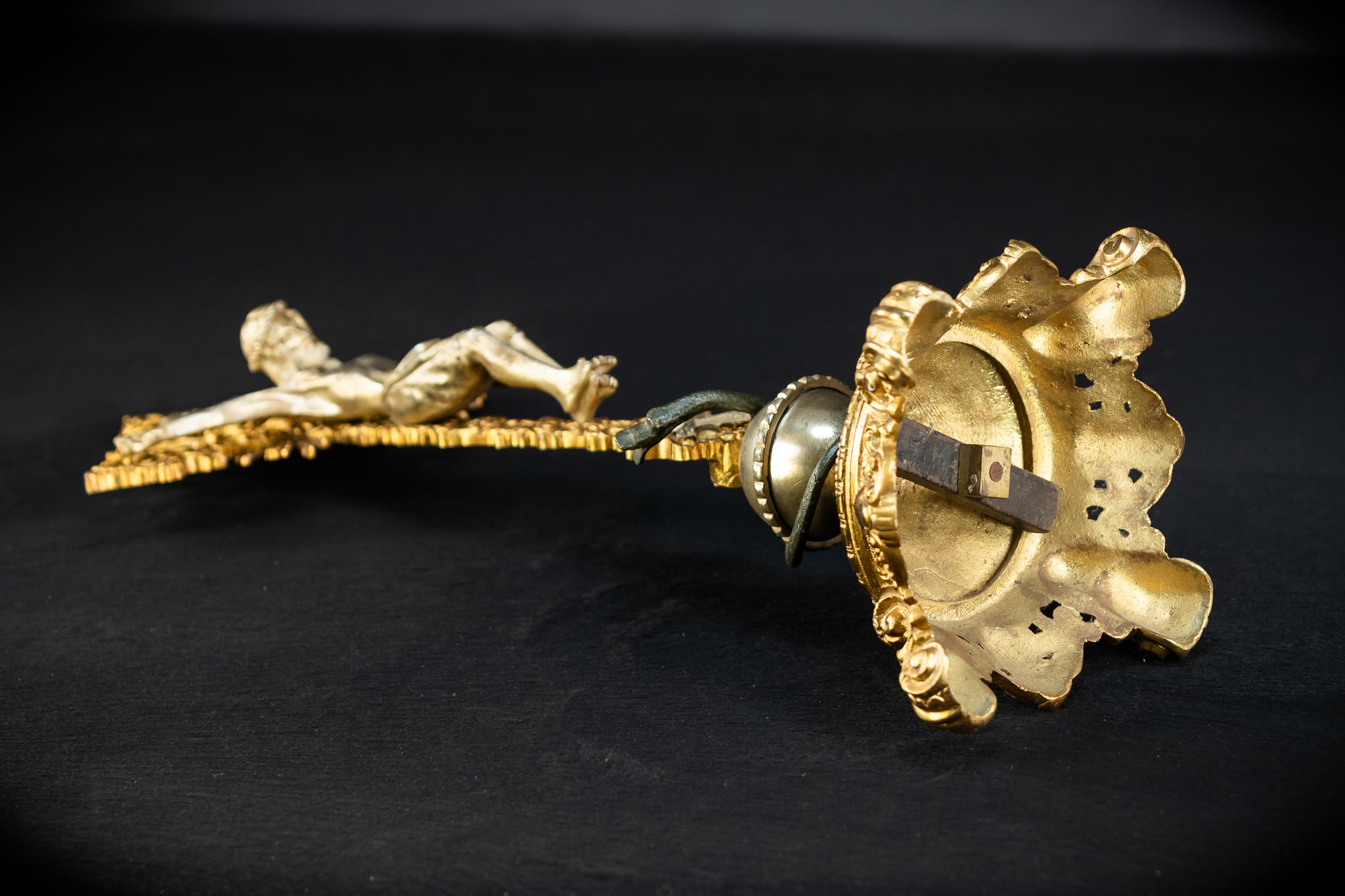 Crucifix Altar | French 1700s Gilded Bronze | 19.7"