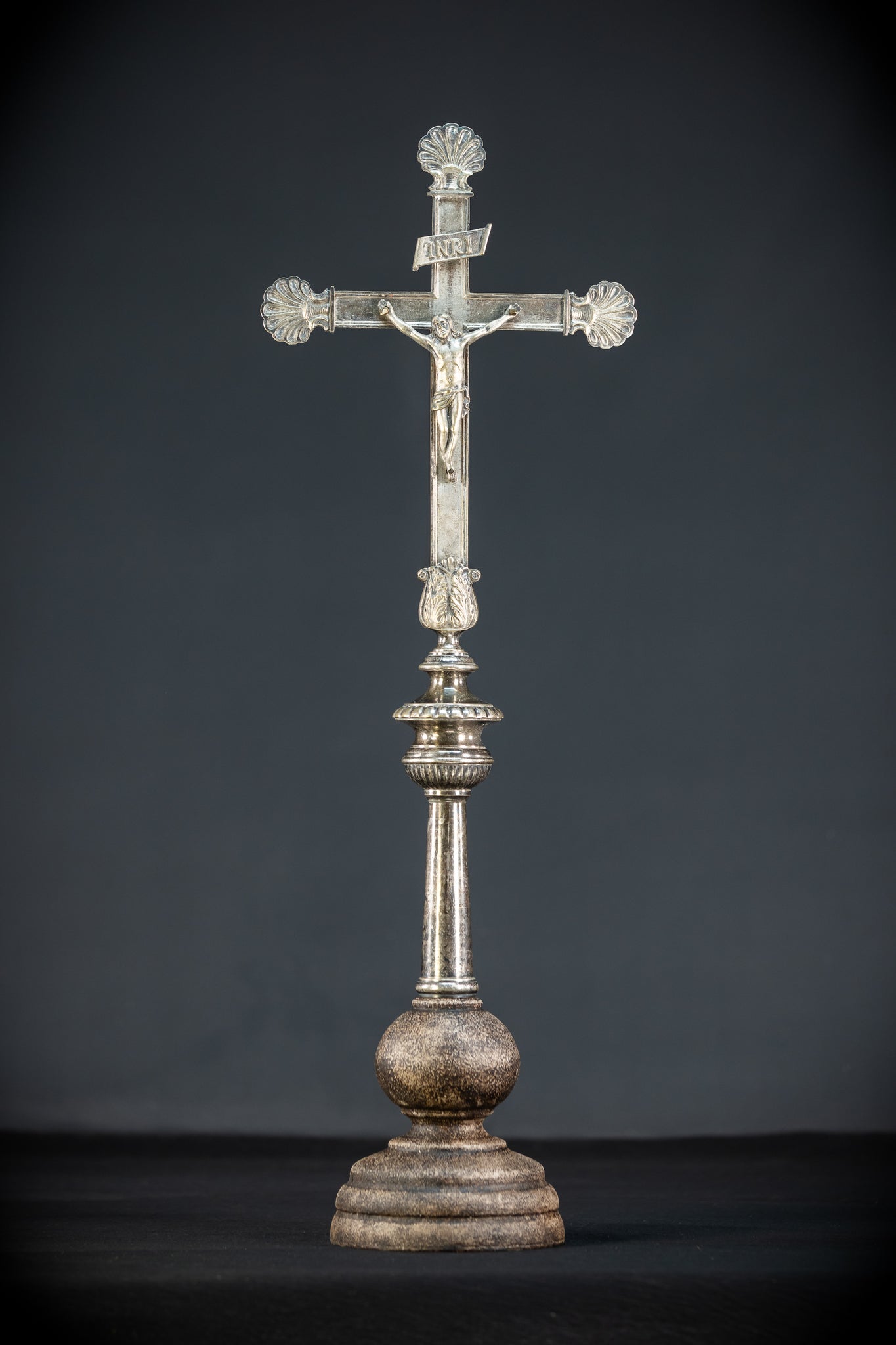 Processional Silver Plated Bronze Crucifix | 1700s | 20.1"