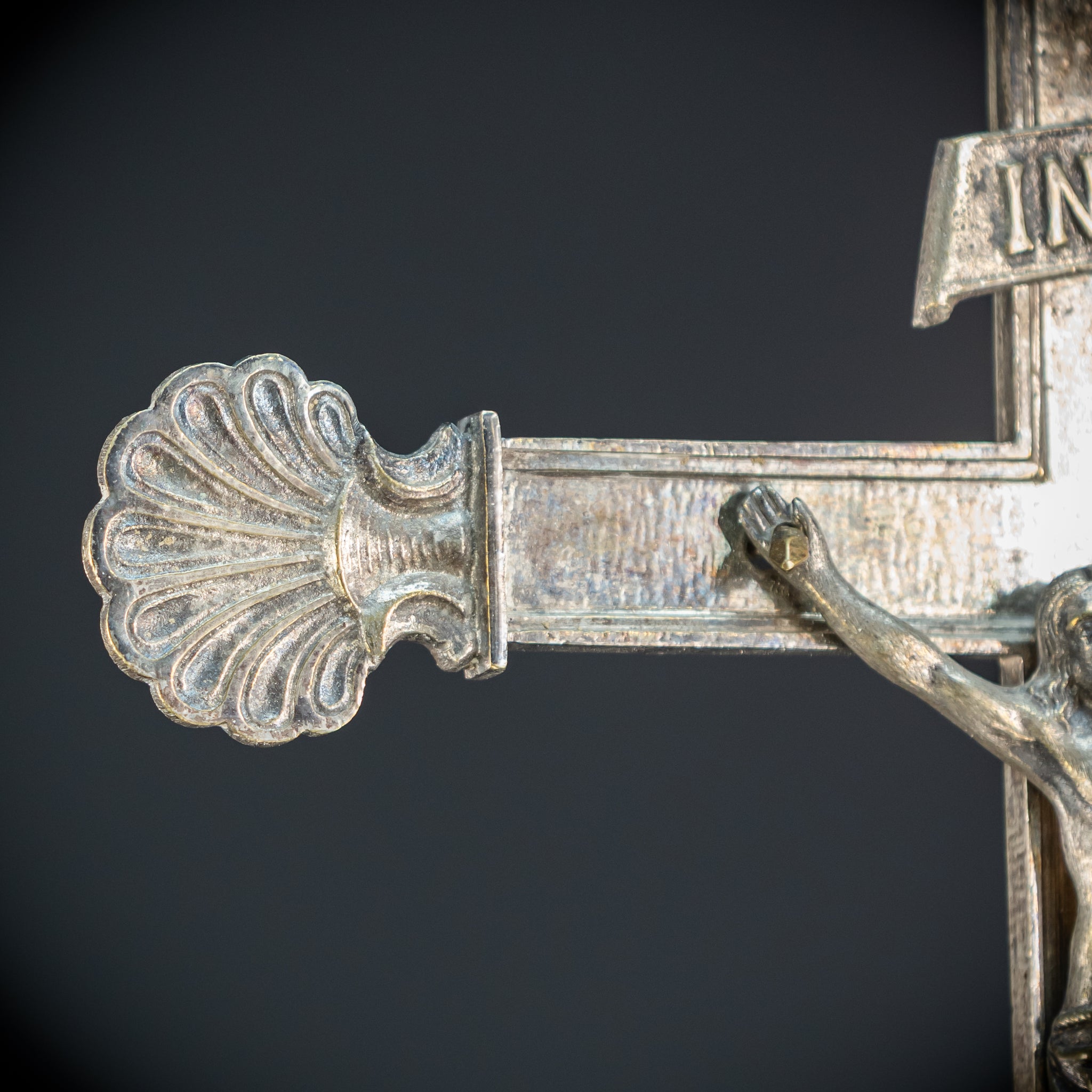 Processional Silver Plated Bronze Crucifix | 1700s | 20.1"