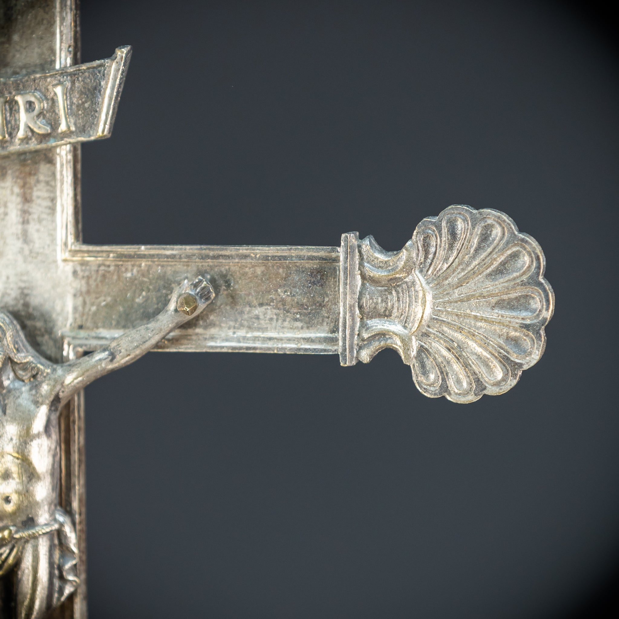 Processional Silver Plated Bronze Crucifix | 1700s | 20.1"