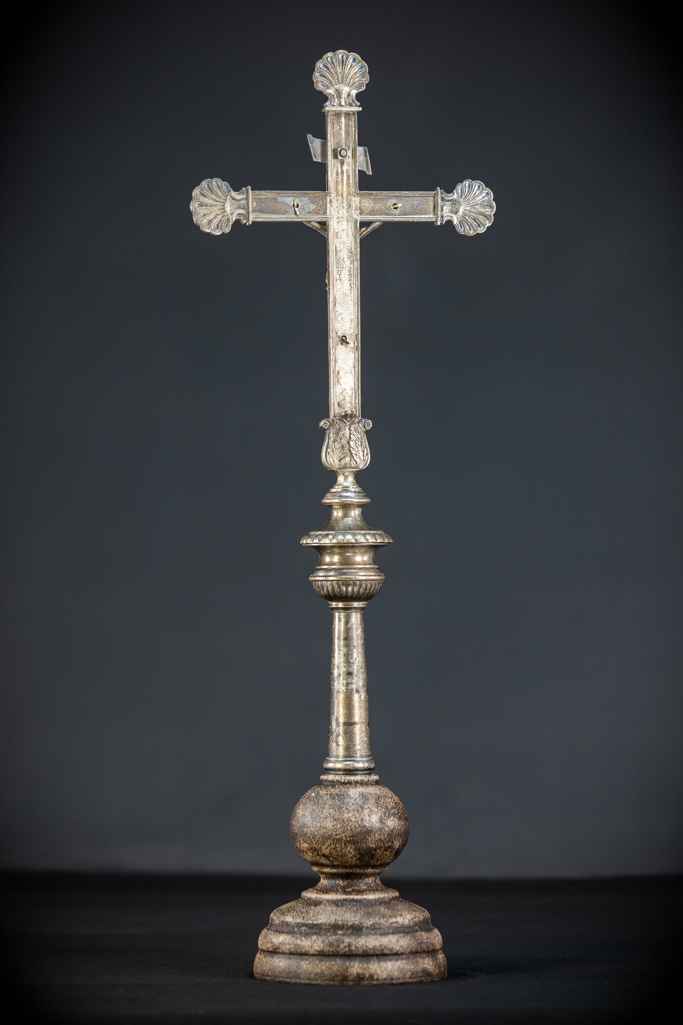 Processional Silver Plated Bronze Crucifix | 1700s | 20.1"