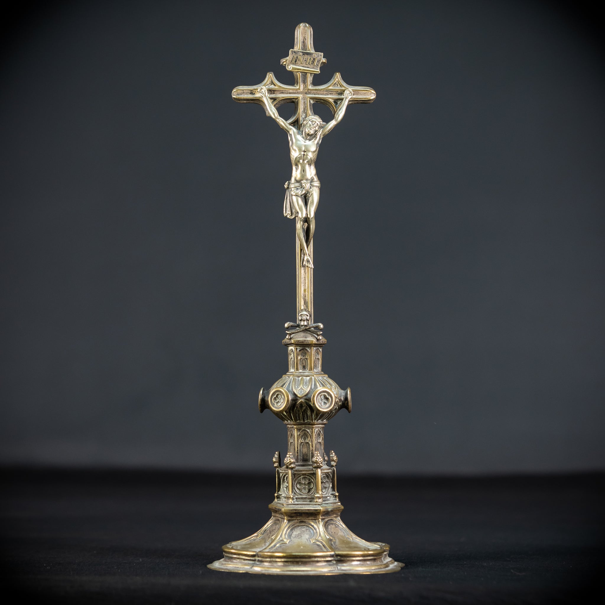 Altar Crucifix Bronze | Neo Gothic 1600s | 13.6" / 34.5 cm