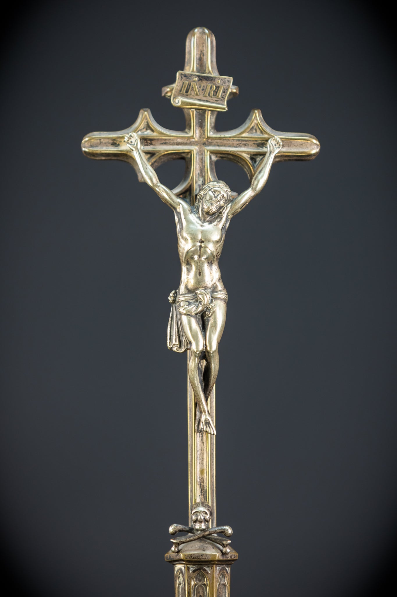 Altar Crucifix Bronze | Neo Gothic 1600s | 13.6" / 34.5 cm