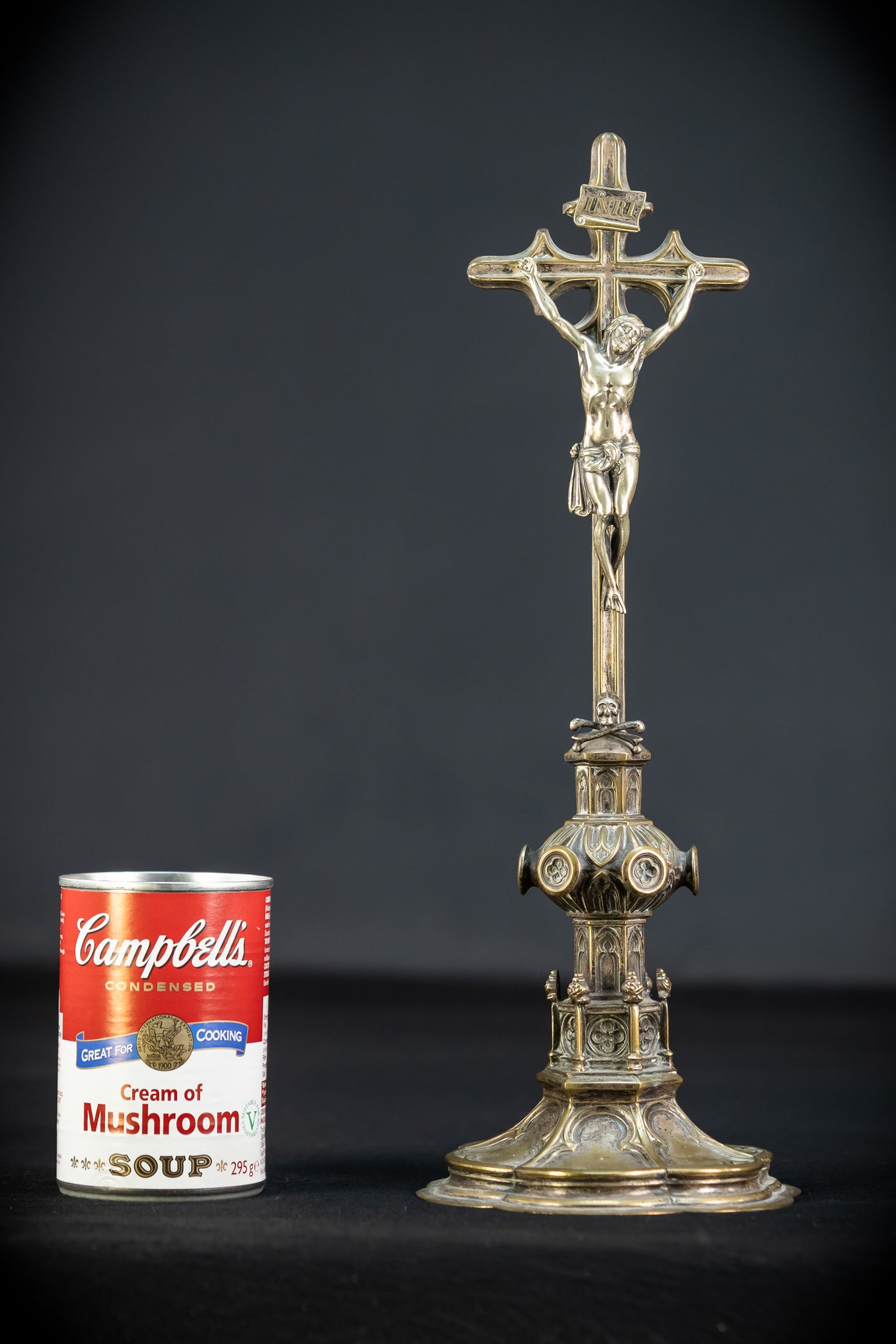 Altar Crucifix Bronze | Neo Gothic 1600s | 13.6" / 34.5 cm