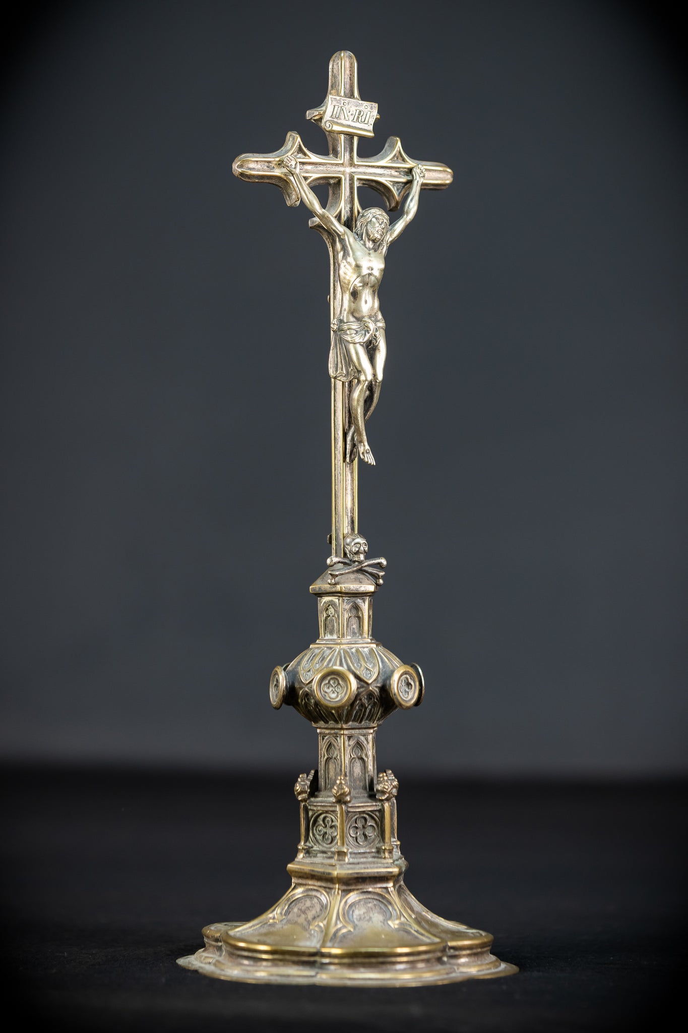 Altar Crucifix Bronze | Neo Gothic 1600s | 13.6" / 34.5 cm