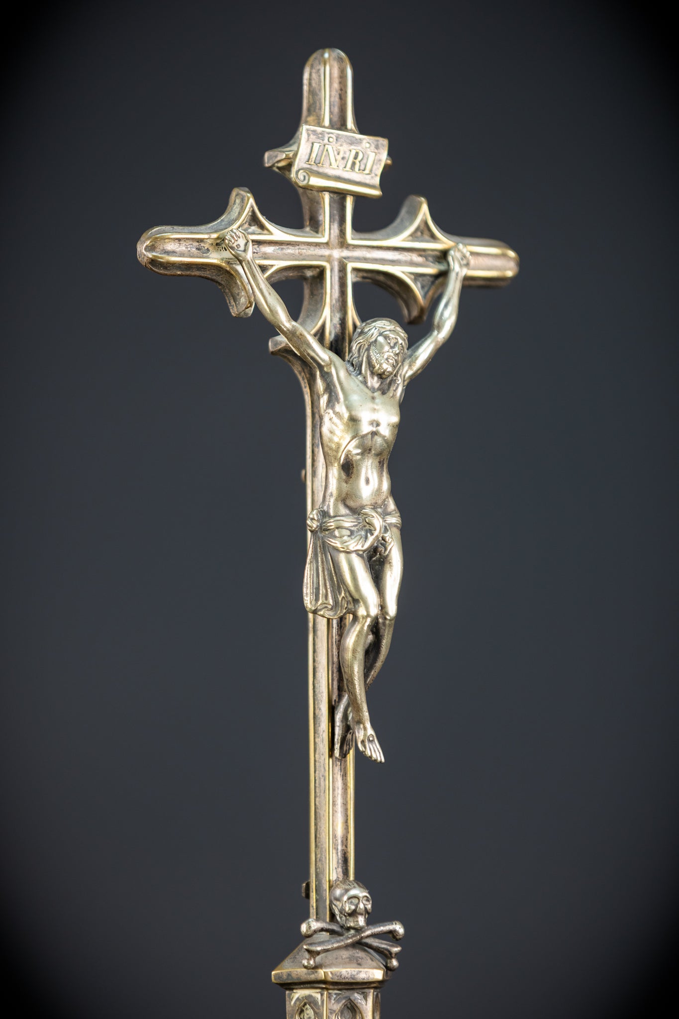 Altar Crucifix Bronze | Neo Gothic 1600s | 13.6" / 34.5 cm