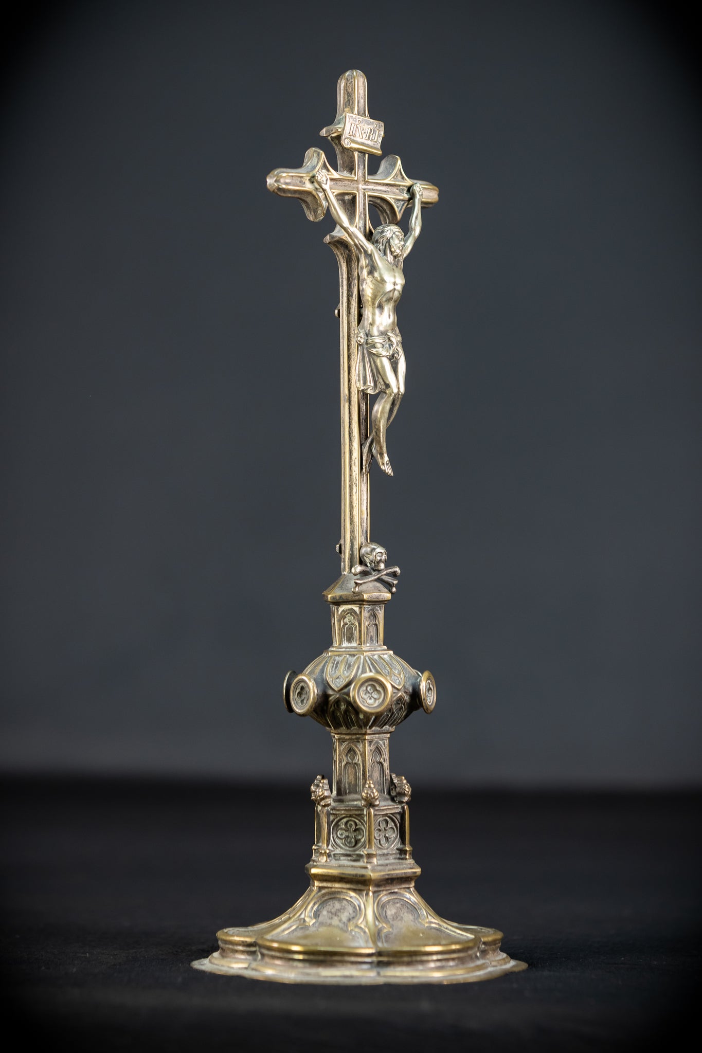 Altar Crucifix Bronze | Neo Gothic 1600s | 13.6" / 34.5 cm