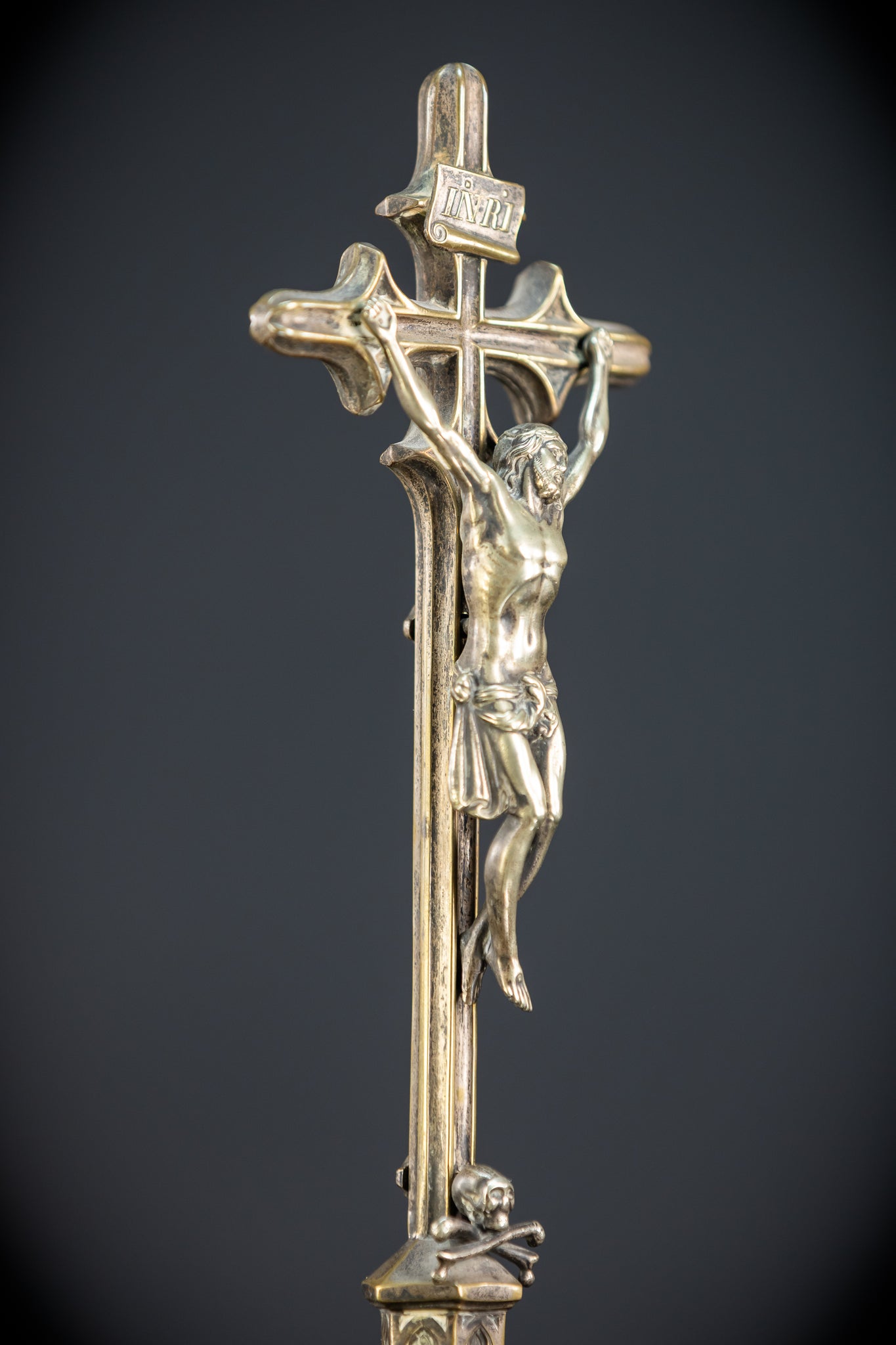 Altar Crucifix Bronze | Neo Gothic 1600s | 13.6" / 34.5 cm