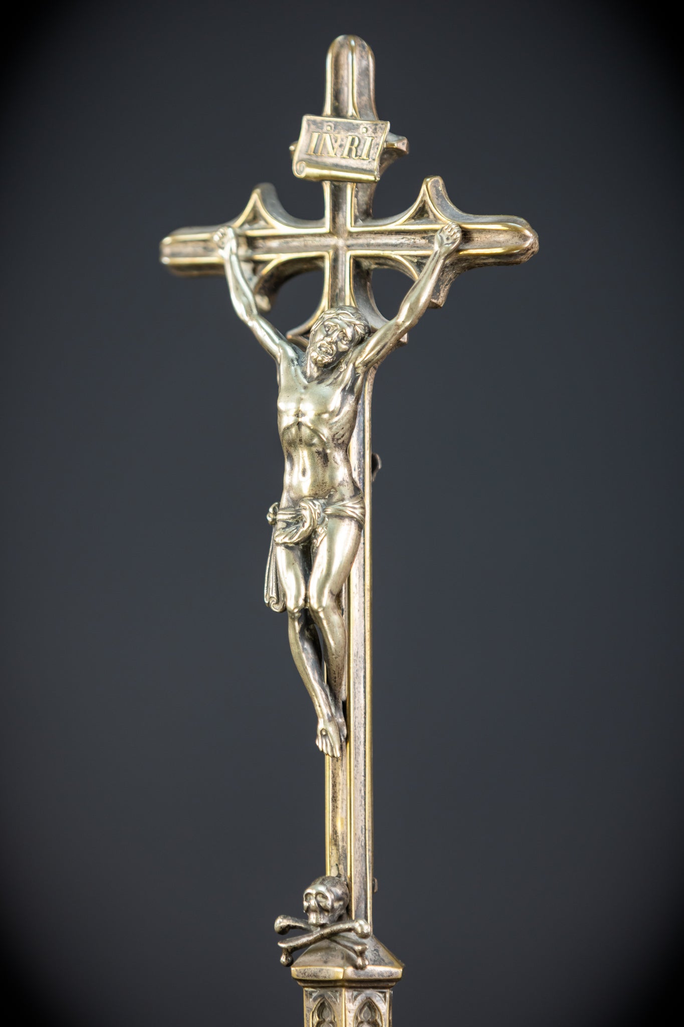 Altar Crucifix Bronze | Neo Gothic 1600s | 13.6" / 34.5 cm