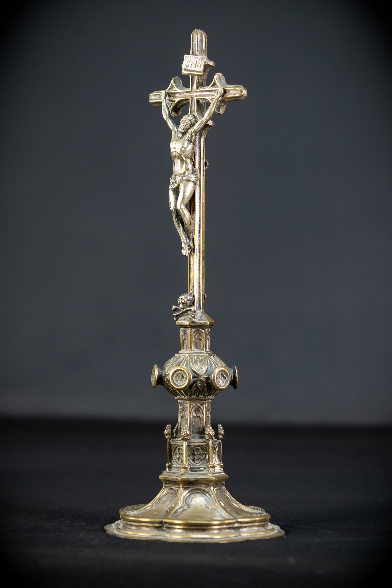 Altar Crucifix Bronze | Neo Gothic 1600s | 13.6" / 34.5 cm