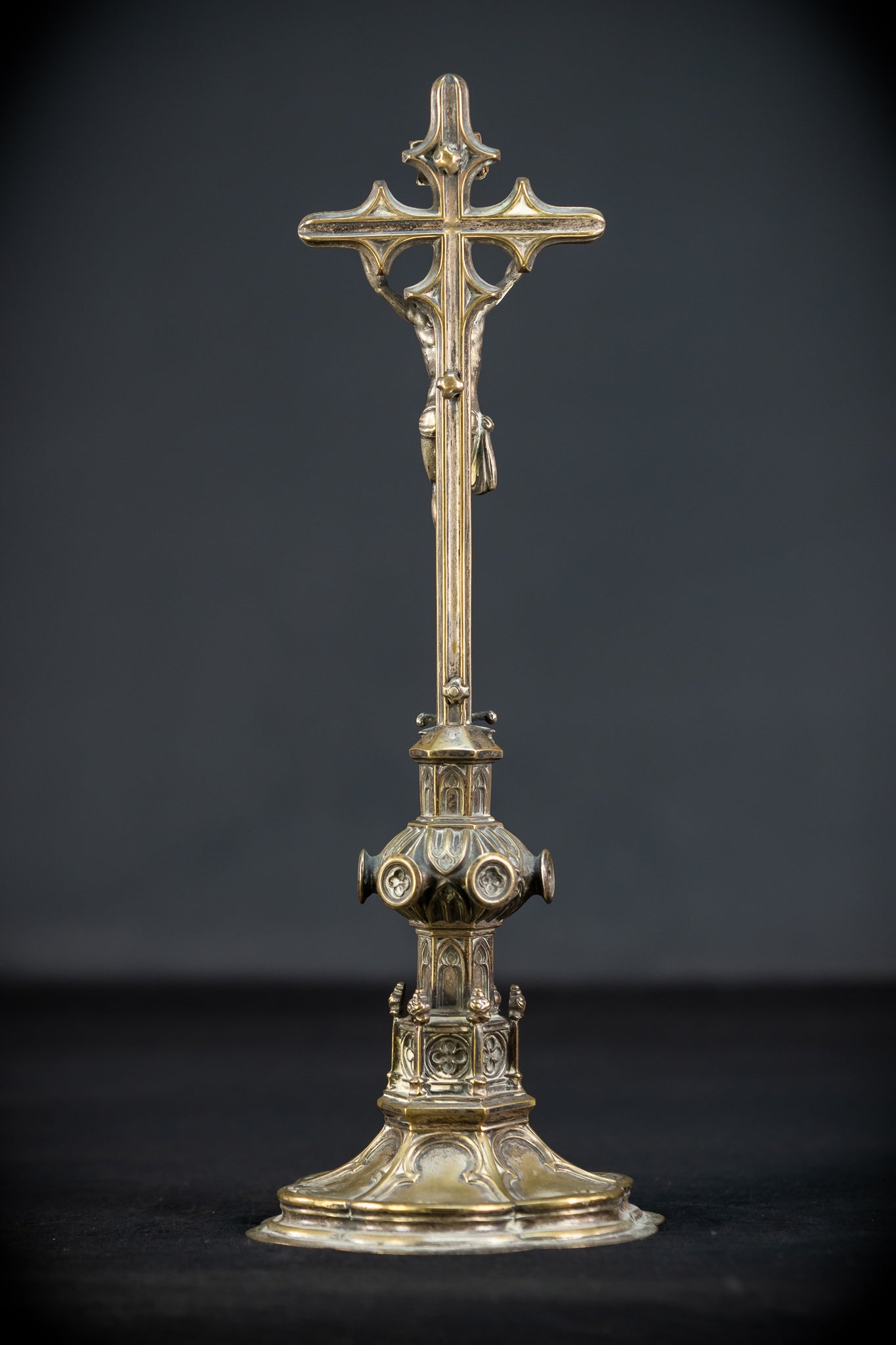 Altar Crucifix Bronze | Neo Gothic 1600s | 13.6" / 34.5 cm