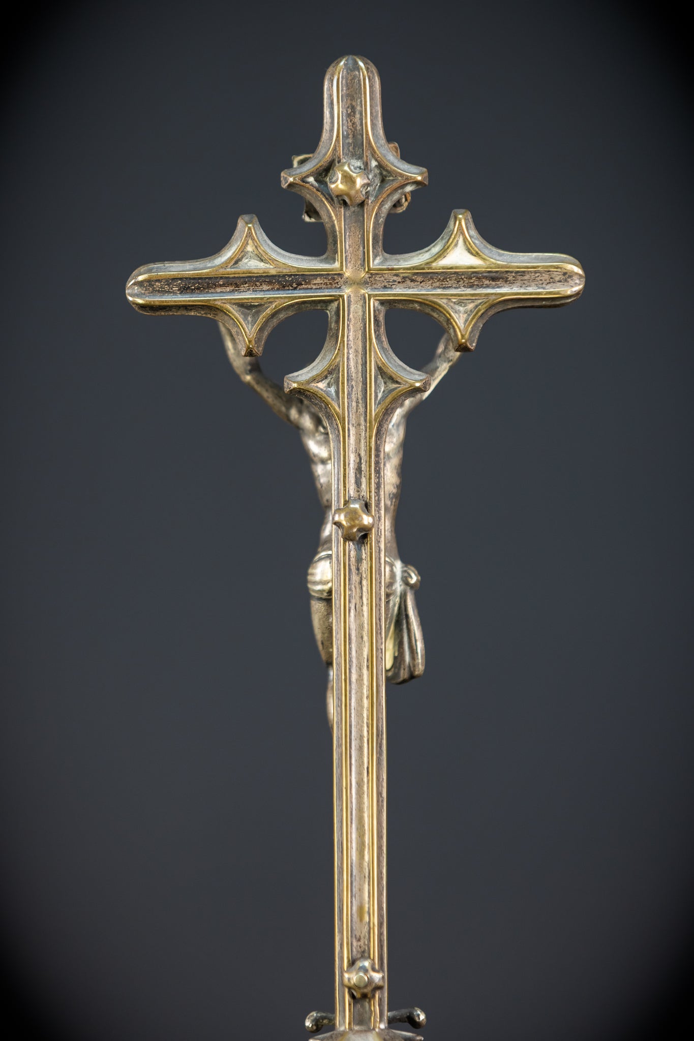 Altar Crucifix Bronze | Neo Gothic 1600s | 13.6" / 34.5 cm