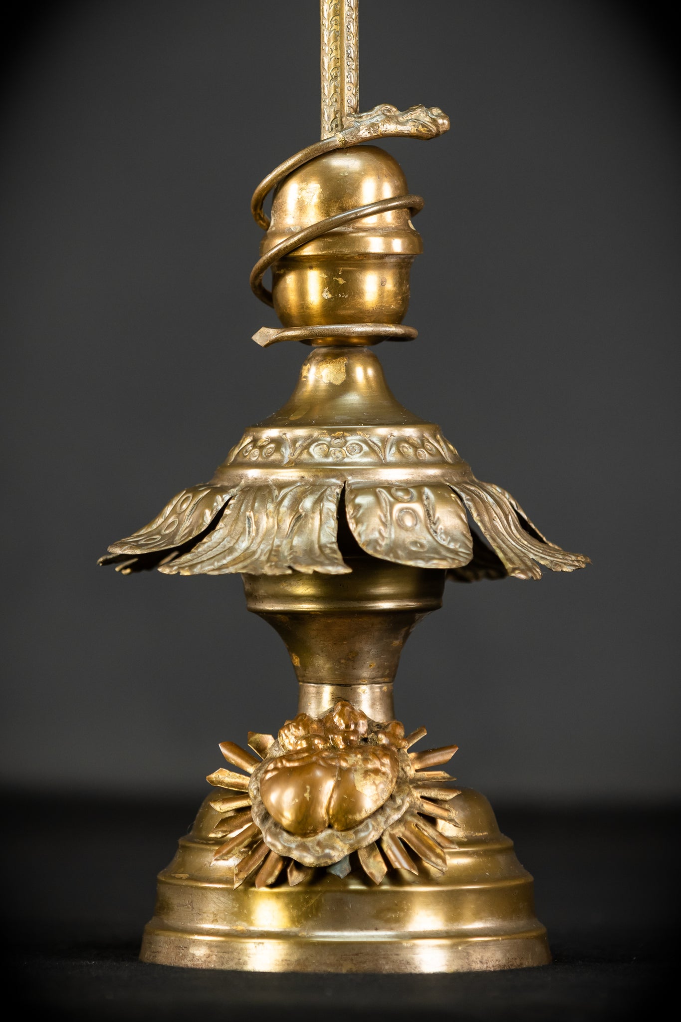 Altar Crucifix | 1800s Antique Brass | 20.3" / 51.5 cm