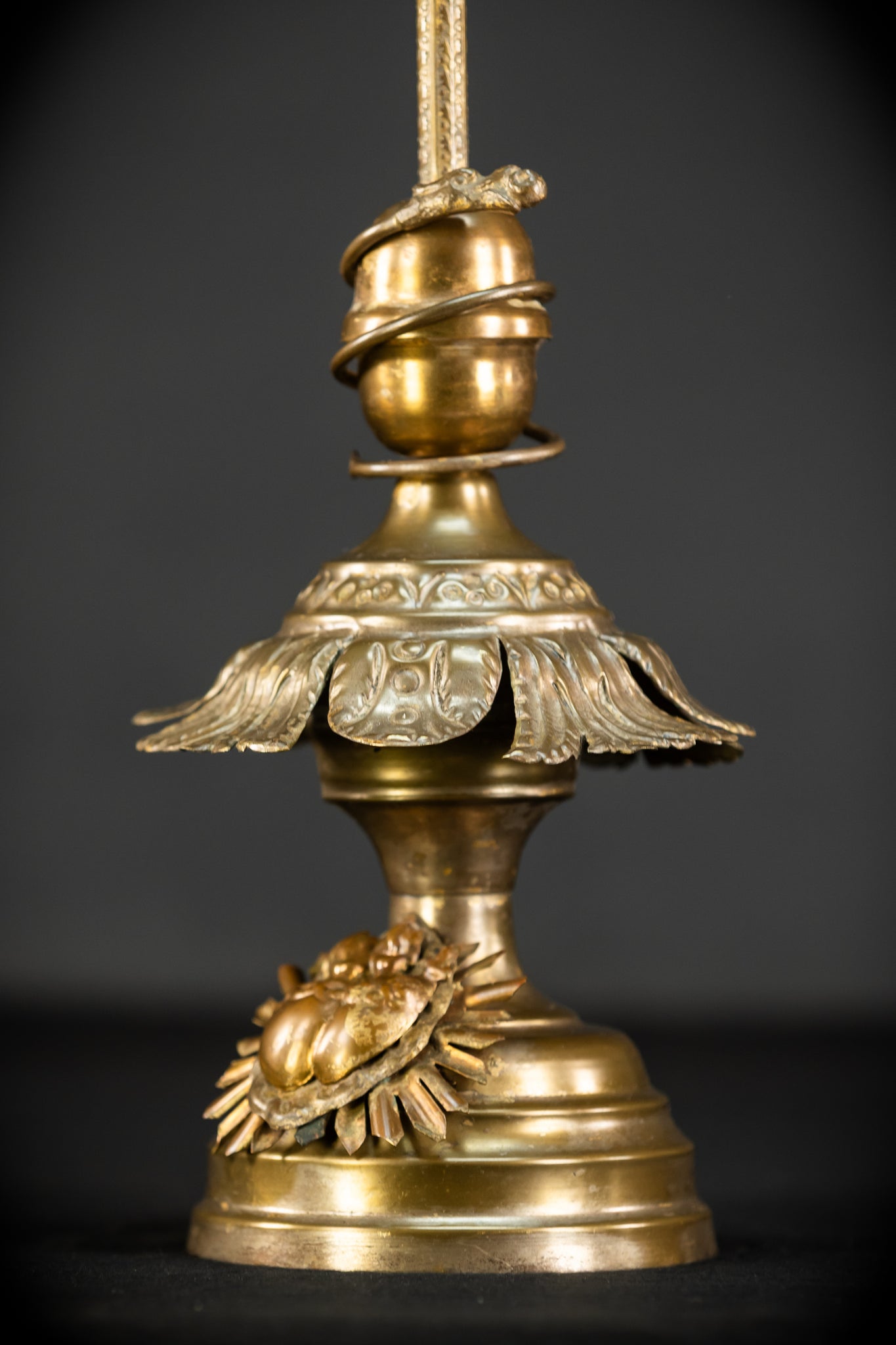 Altar Crucifix | 1800s Antique Brass | 20.3" / 51.5 cm