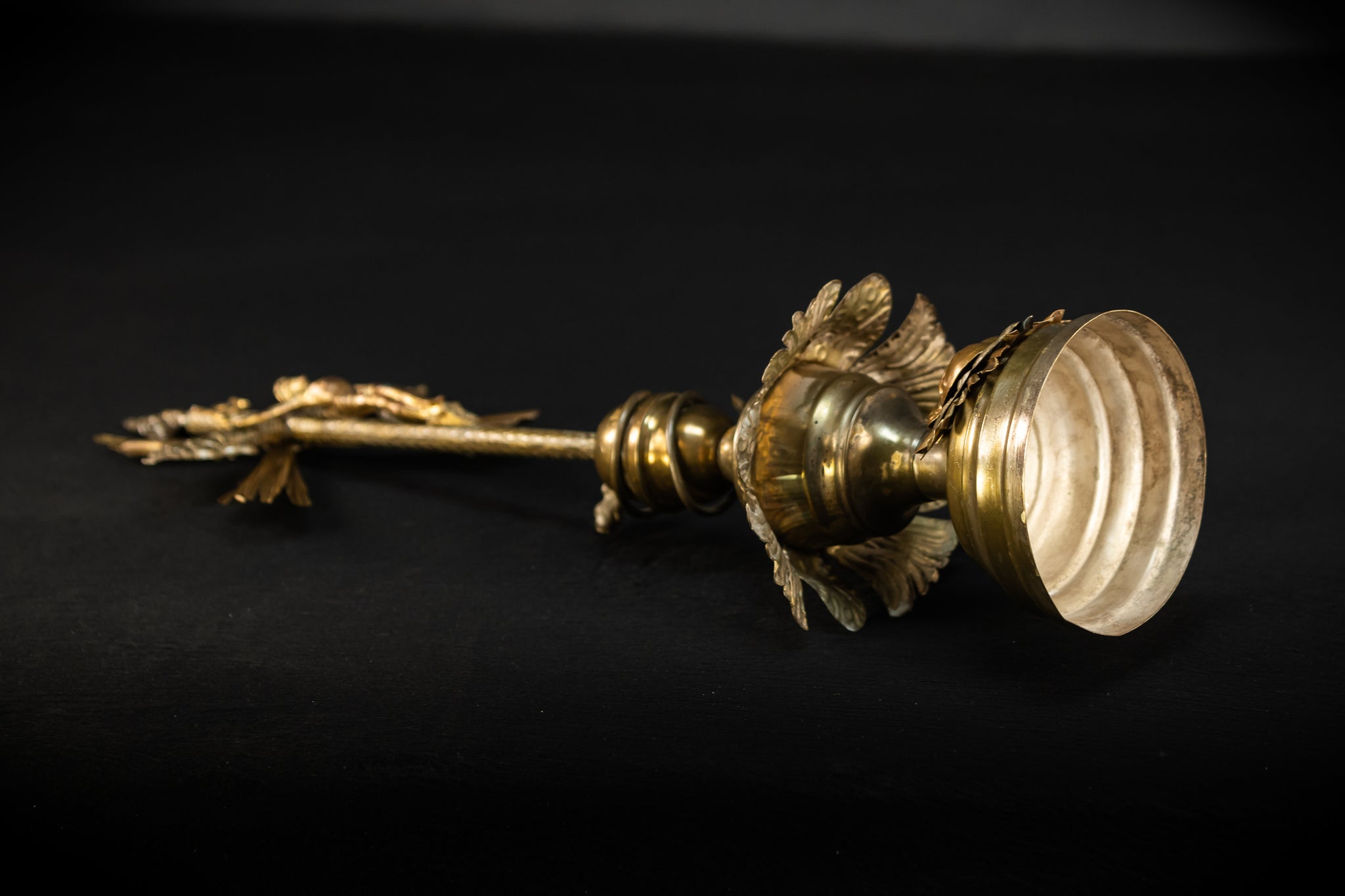 Altar Crucifix | 1800s Antique Brass | 20.3" / 51.5 cm