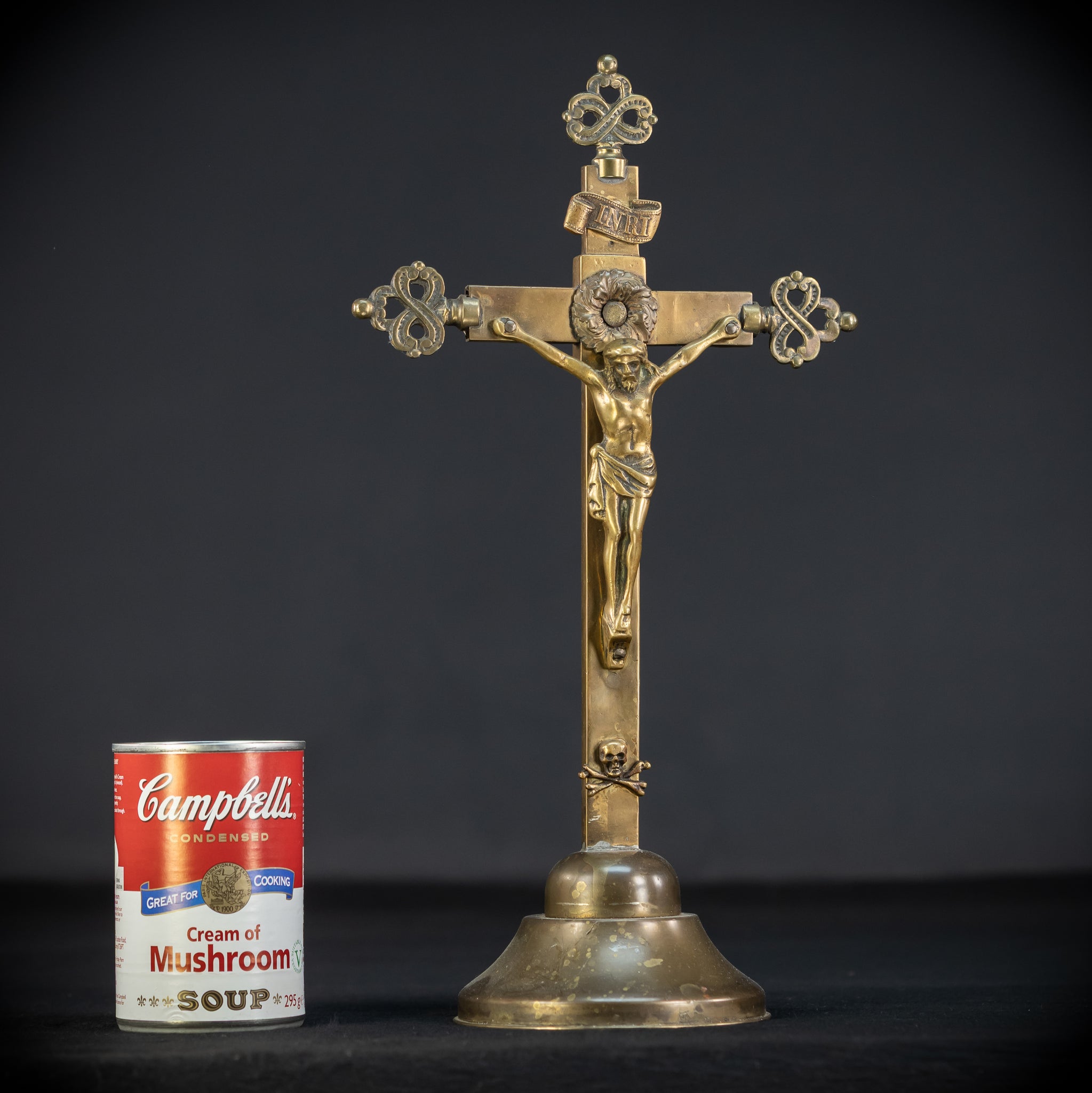 Altar Crucifix | French 1700s Gilded Bronze | 13.8"