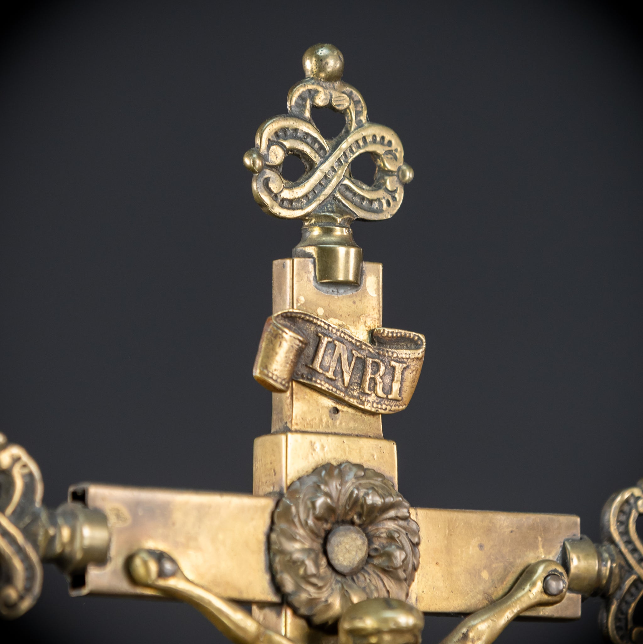 Altar Crucifix | French 1700s Gilded Bronze | 13.8"