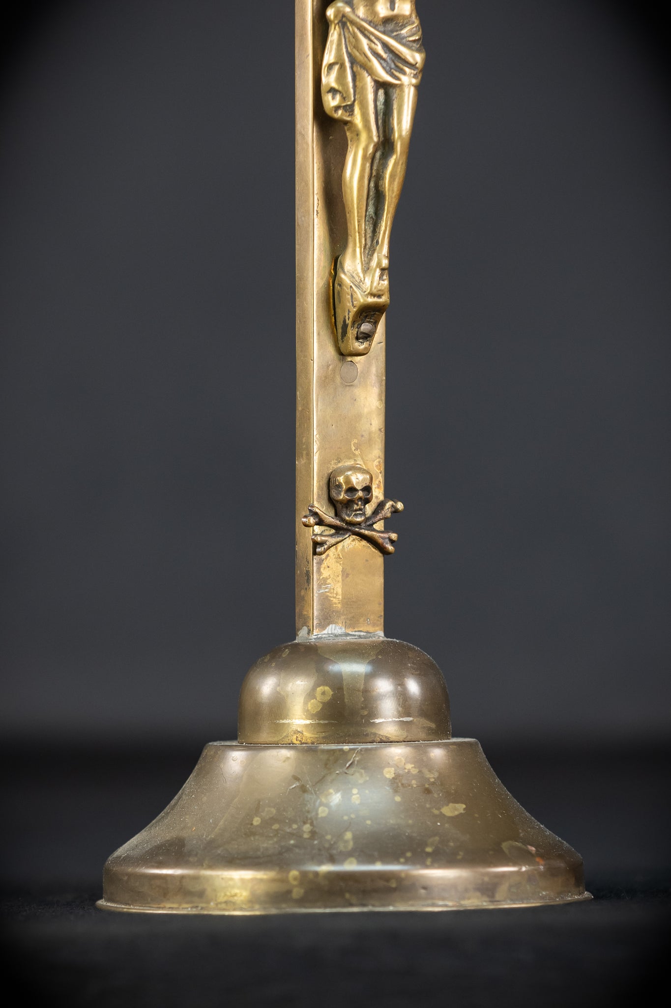 Altar Crucifix | French 1700s Gilded Bronze | 13.8"