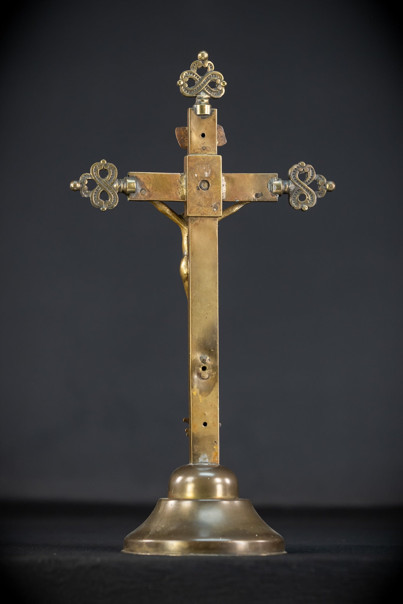 Altar Crucifix | French 1700s Gilded Bronze | 13.8"