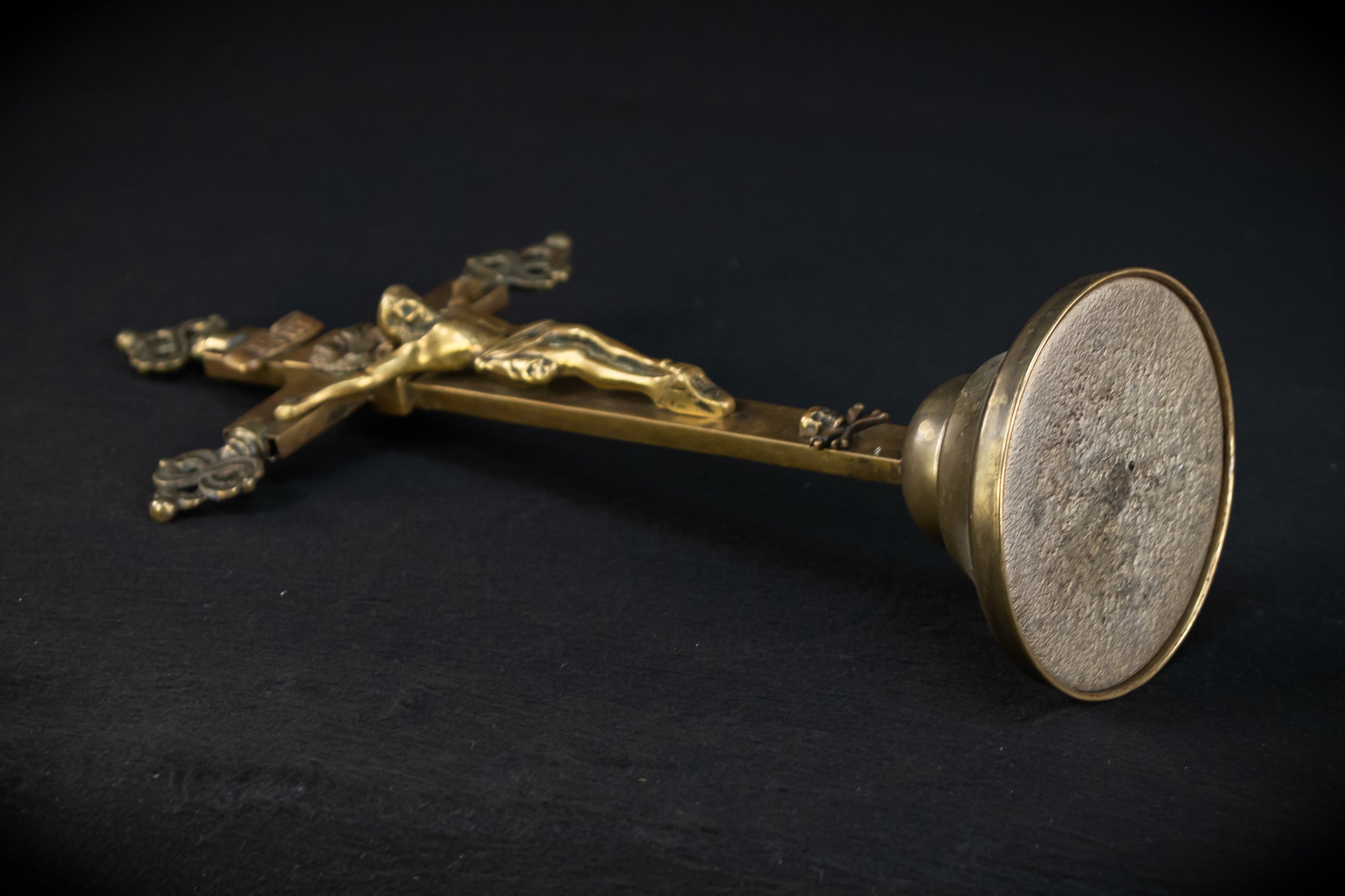 Altar Crucifix | French 1700s Gilded Bronze | 13.8"
