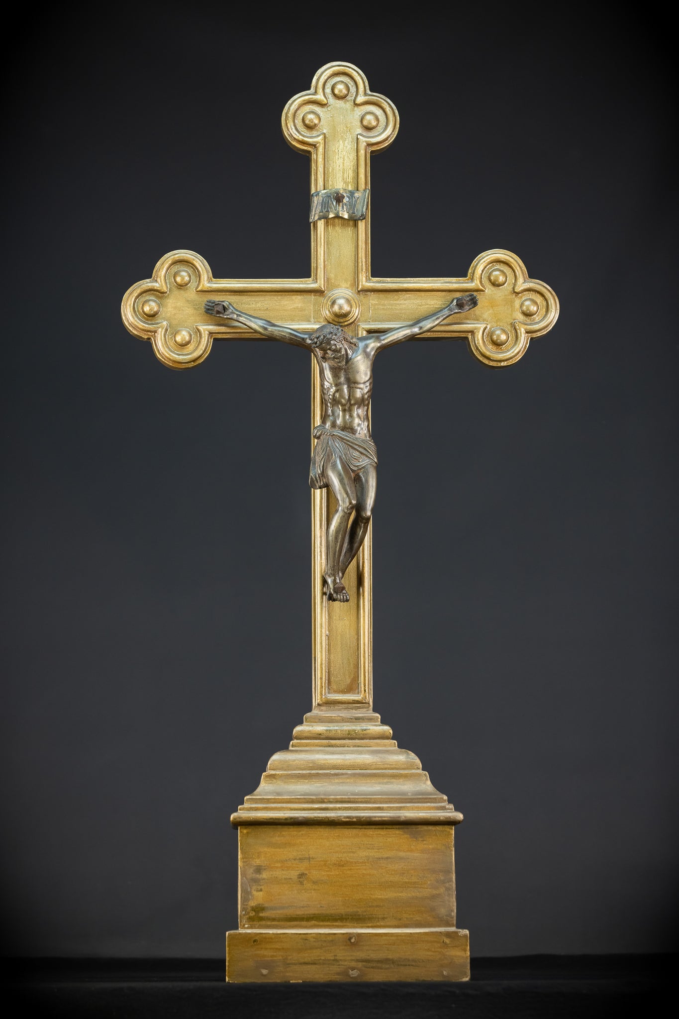 Wooden Altar Crucifix | 1884 Antique | 37.4" / 95 cm