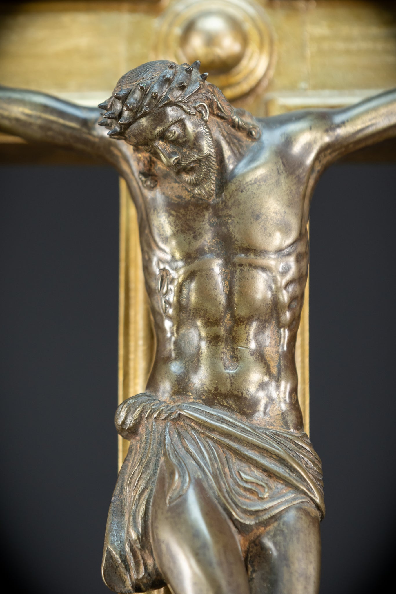 Wooden Altar Crucifix | 1884 Antique | 37.4" / 95 cm