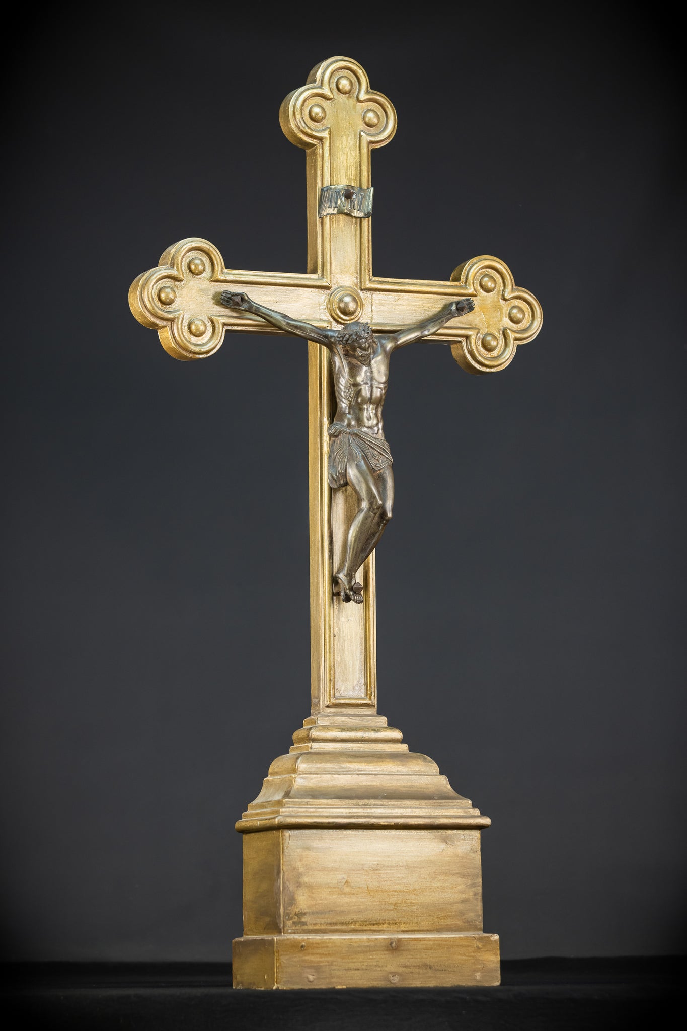 Wooden Altar Crucifix | 1884 Antique | 37.4" / 95 cm