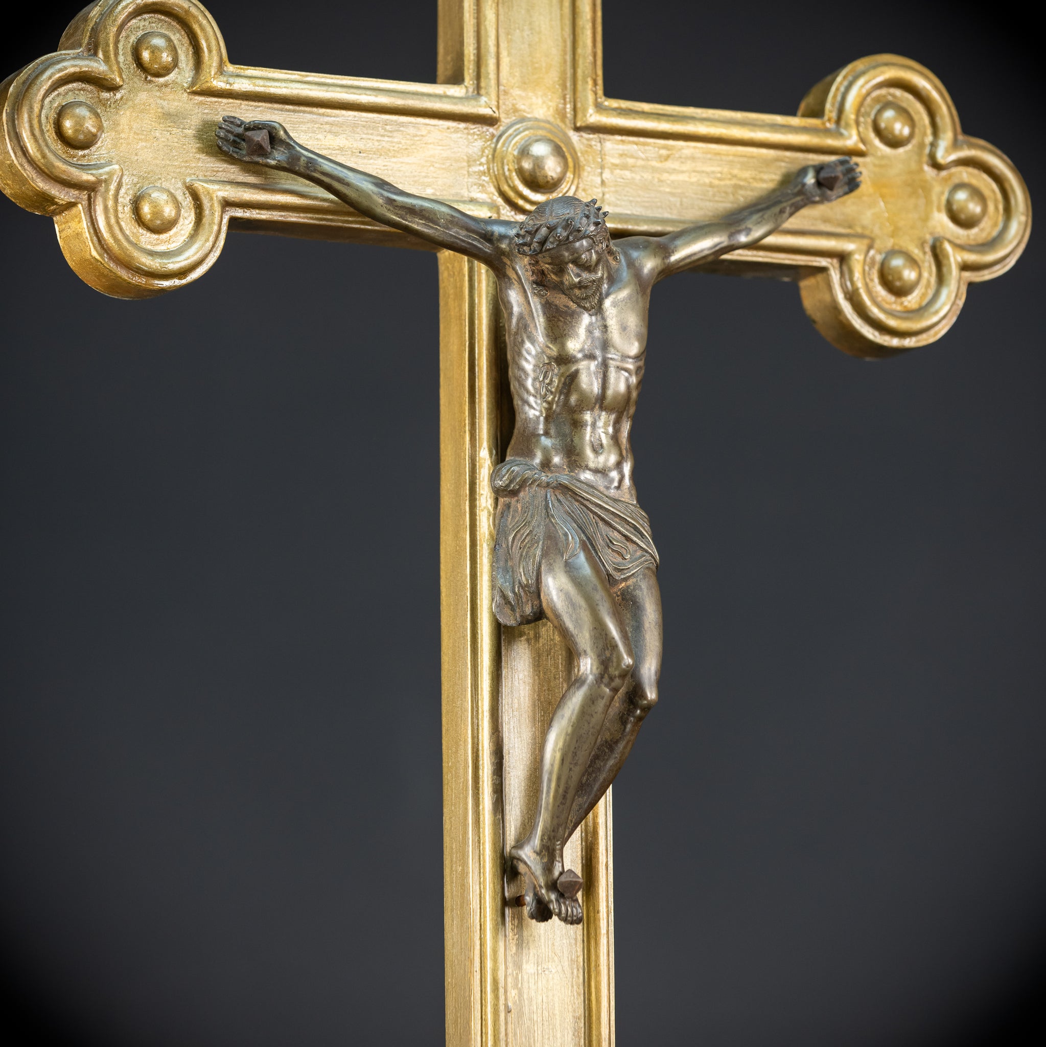 Wooden Altar Crucifix | 1884 Antique | 37.4" / 95 cm