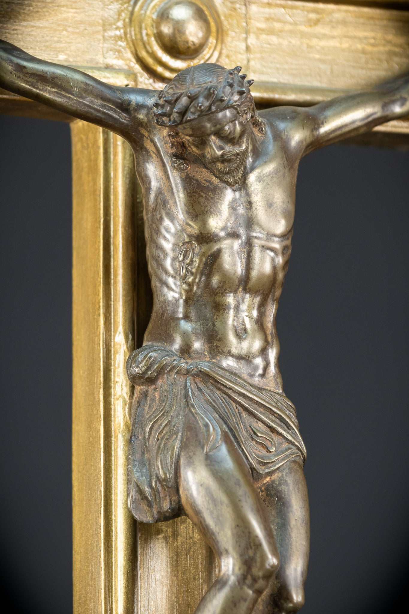 Wooden Altar Crucifix | 1884 Antique | 37.4" / 95 cm