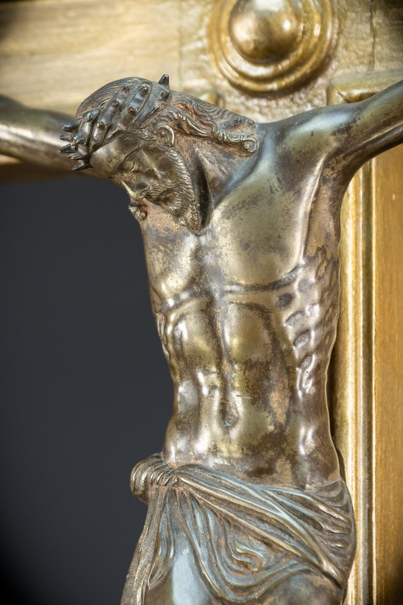 Wooden Altar Crucifix | 1884 Antique | 37.4" / 95 cm