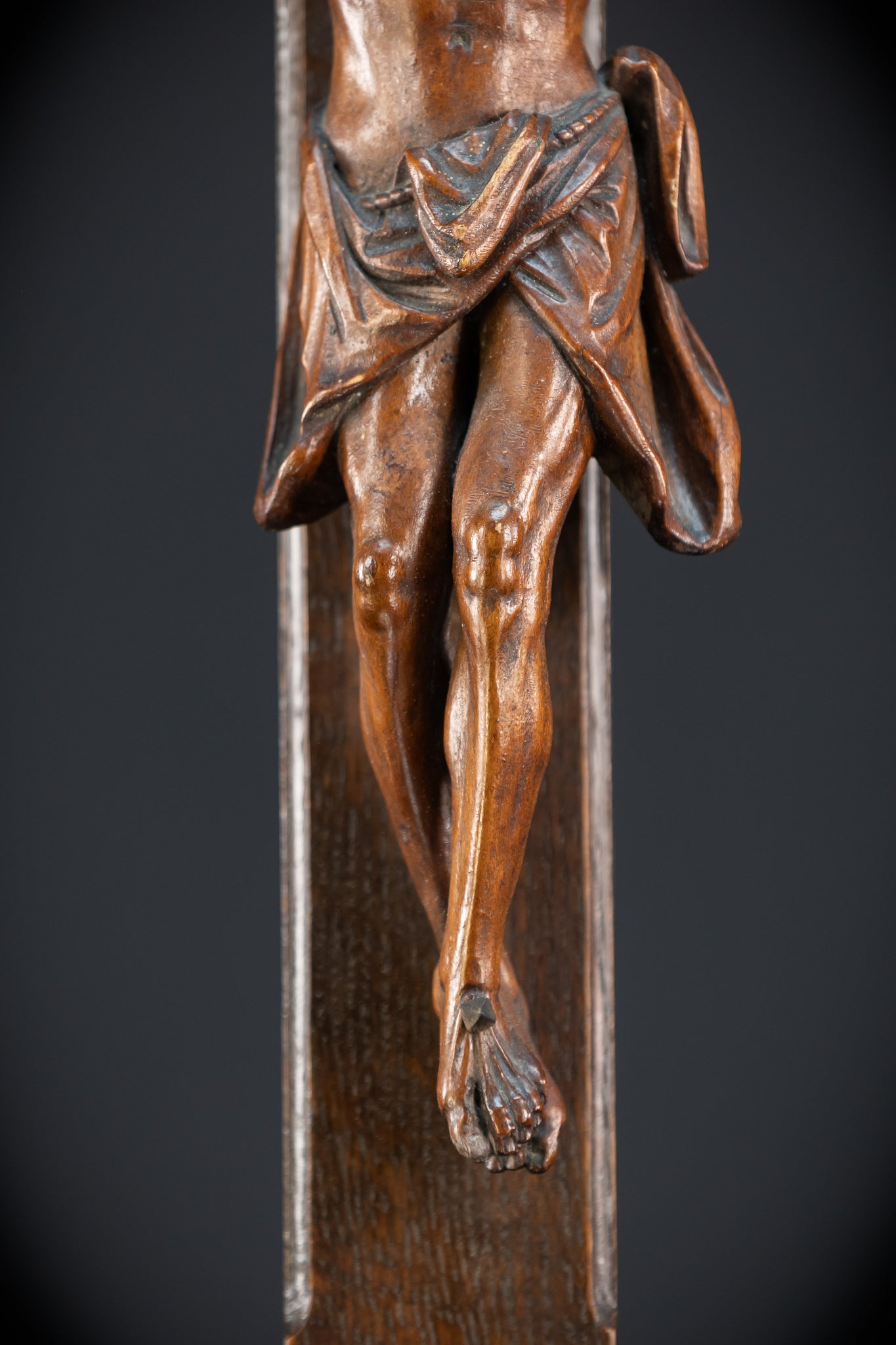 Wooden Altar Crucifix | 1800s Antique | 34.6" / 88 cm