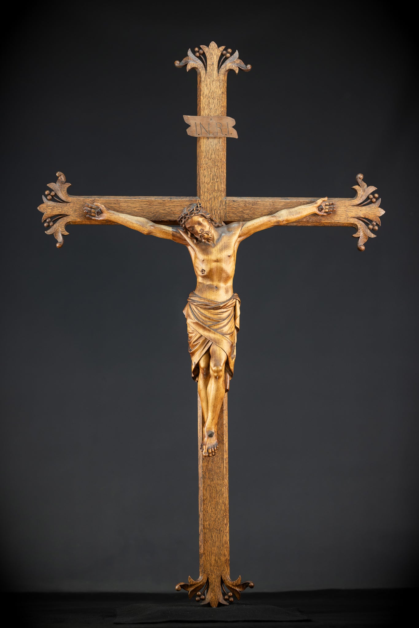 Crucifix Wall | 37.8" |  Antique Wooden Church Cross 1800s