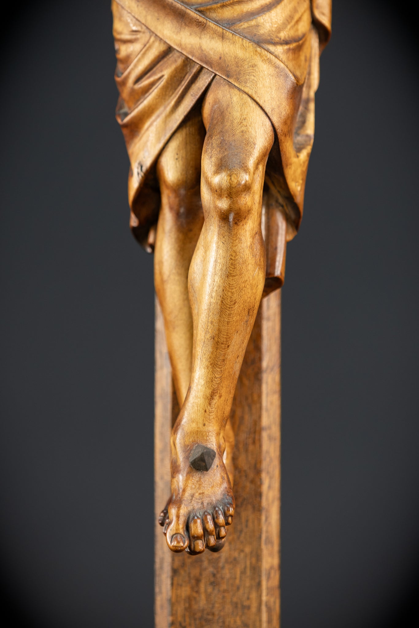 Crucifix Wall | 37.8" |  Antique Wooden Church Cross 1800s