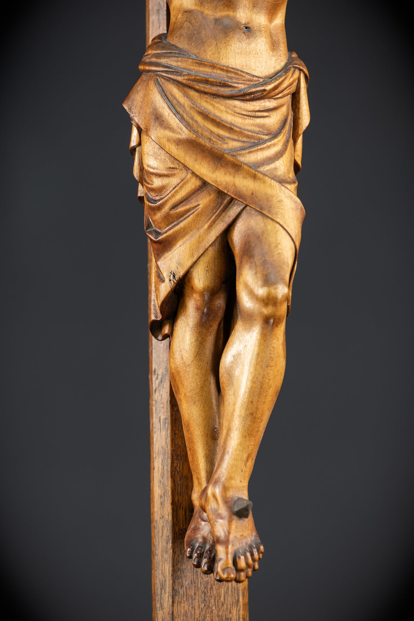 Crucifix Wall | 37.8" |  Antique Wooden Church Cross 1800s