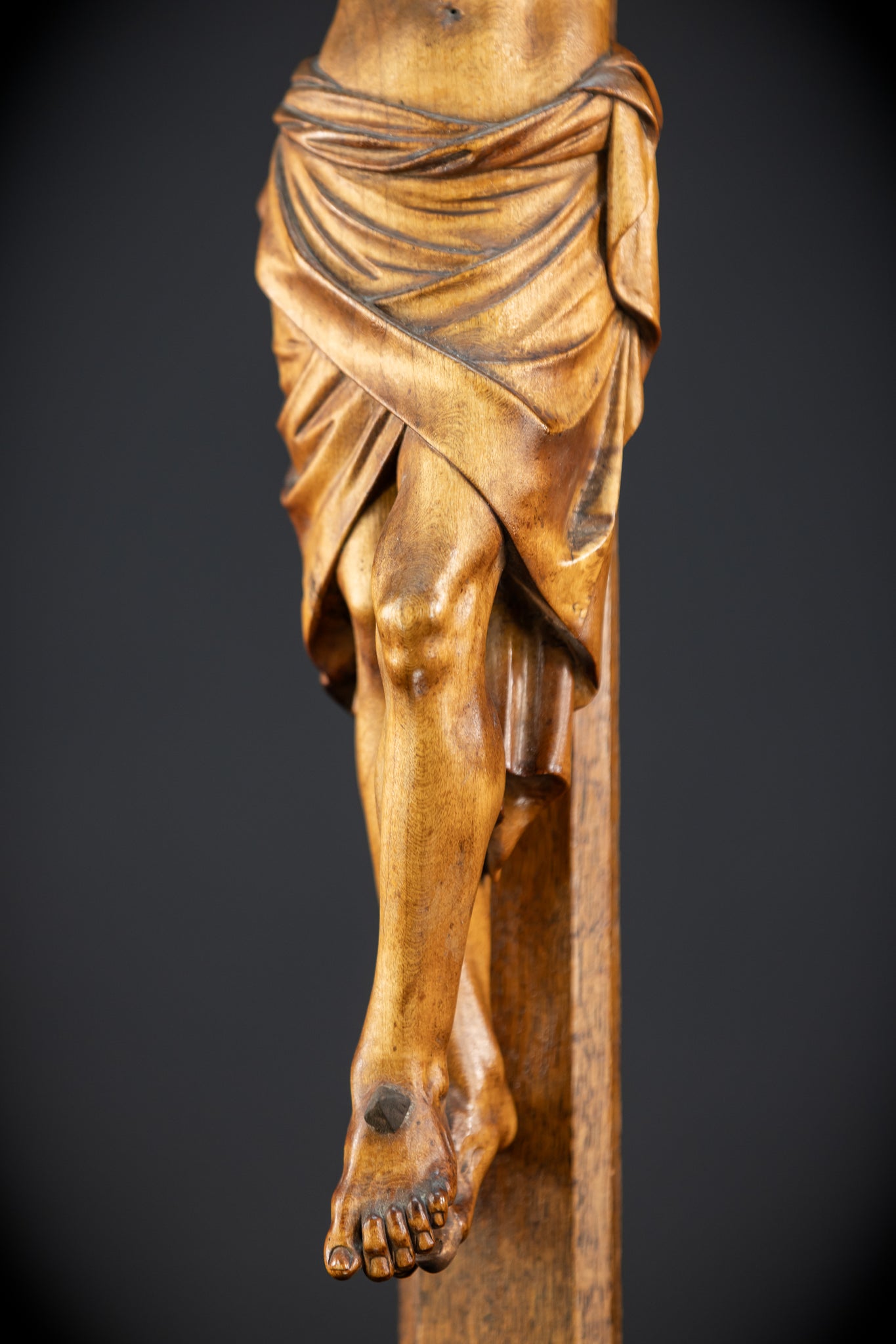 Crucifix Wall | 37.8" |  Antique Wooden Church Cross 1800s