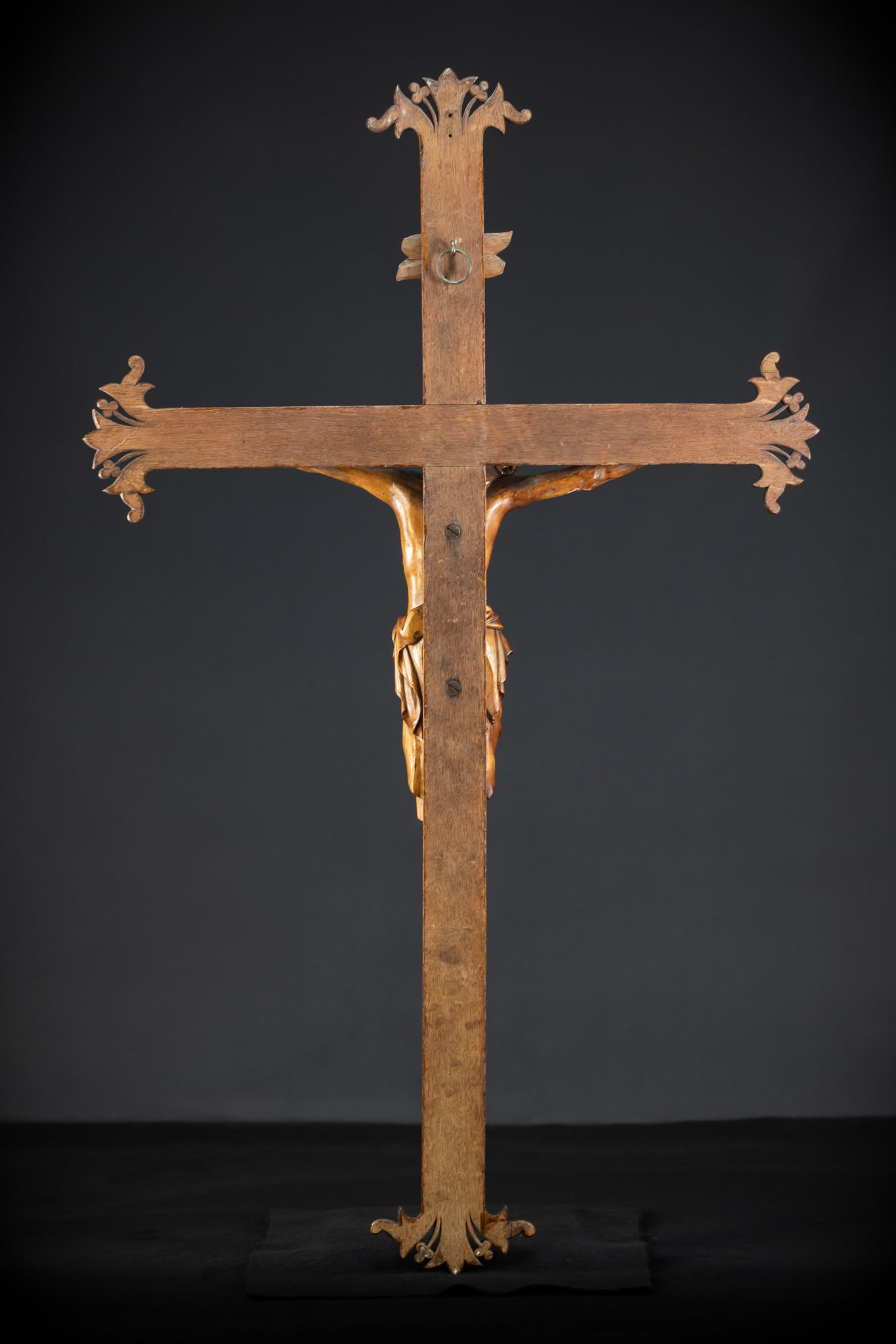 Crucifix Wall | 37.8" |  Antique Wooden Church Cross 1800s