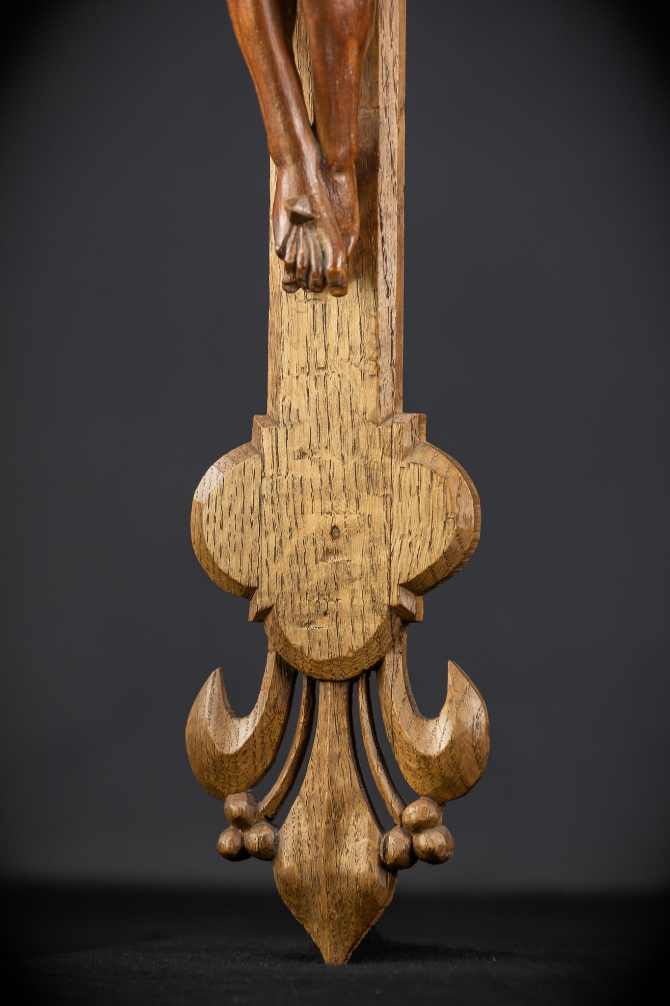 Church Wall Crucifix | 1800s Antique Wooden Cross | 39.8"