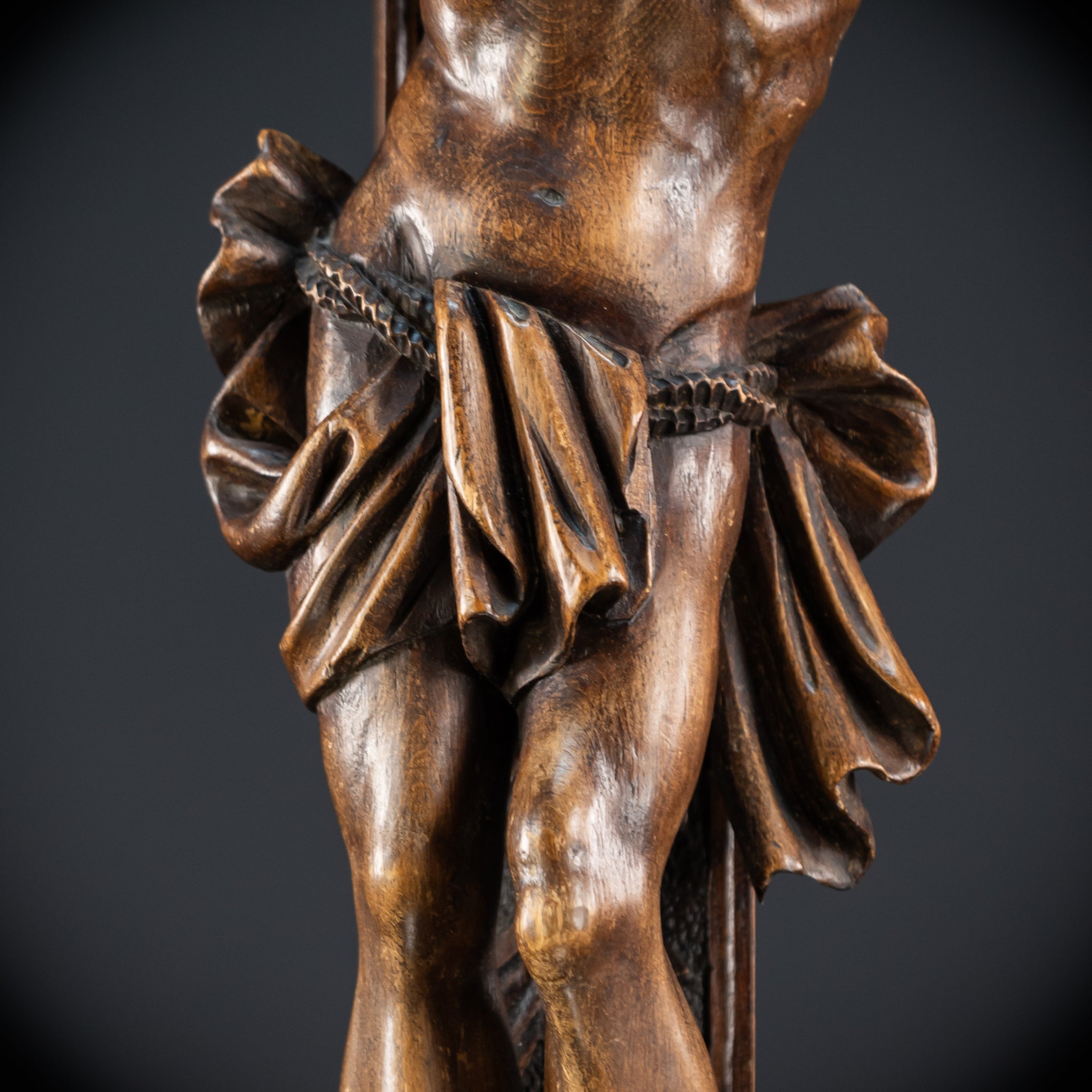 Wall Crucifix | 1800s Antique Church Wooden Cross | 39.8" / 101 cm