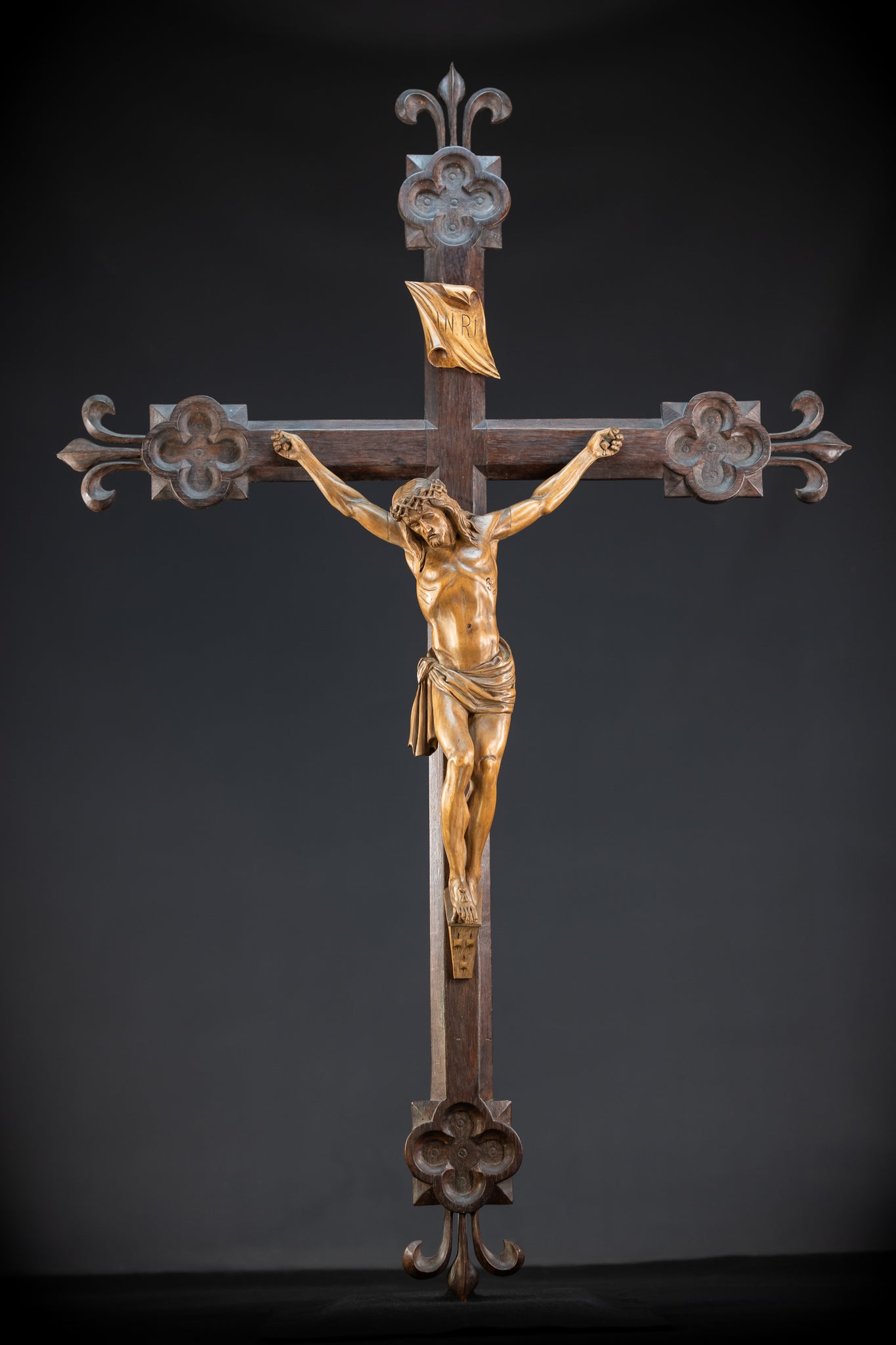 41.3" |  Wall Crucifix | Antique Wooden Church Cross 1800s